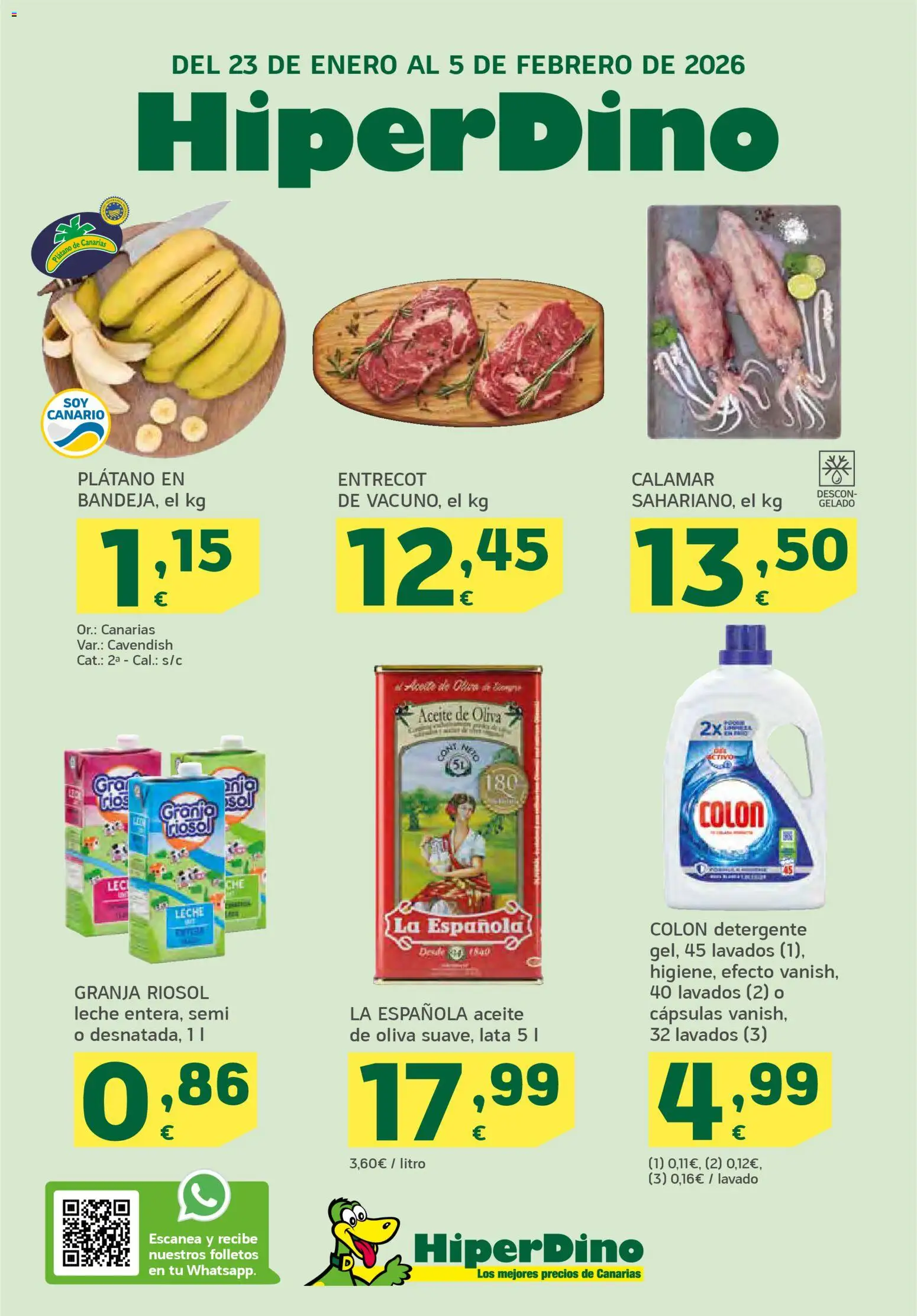 HiperDino folleto │ válido desde el 23.01.2026 | Página: 1 | Productos: Detergente, Leche, Aceite, Aceite de oliva