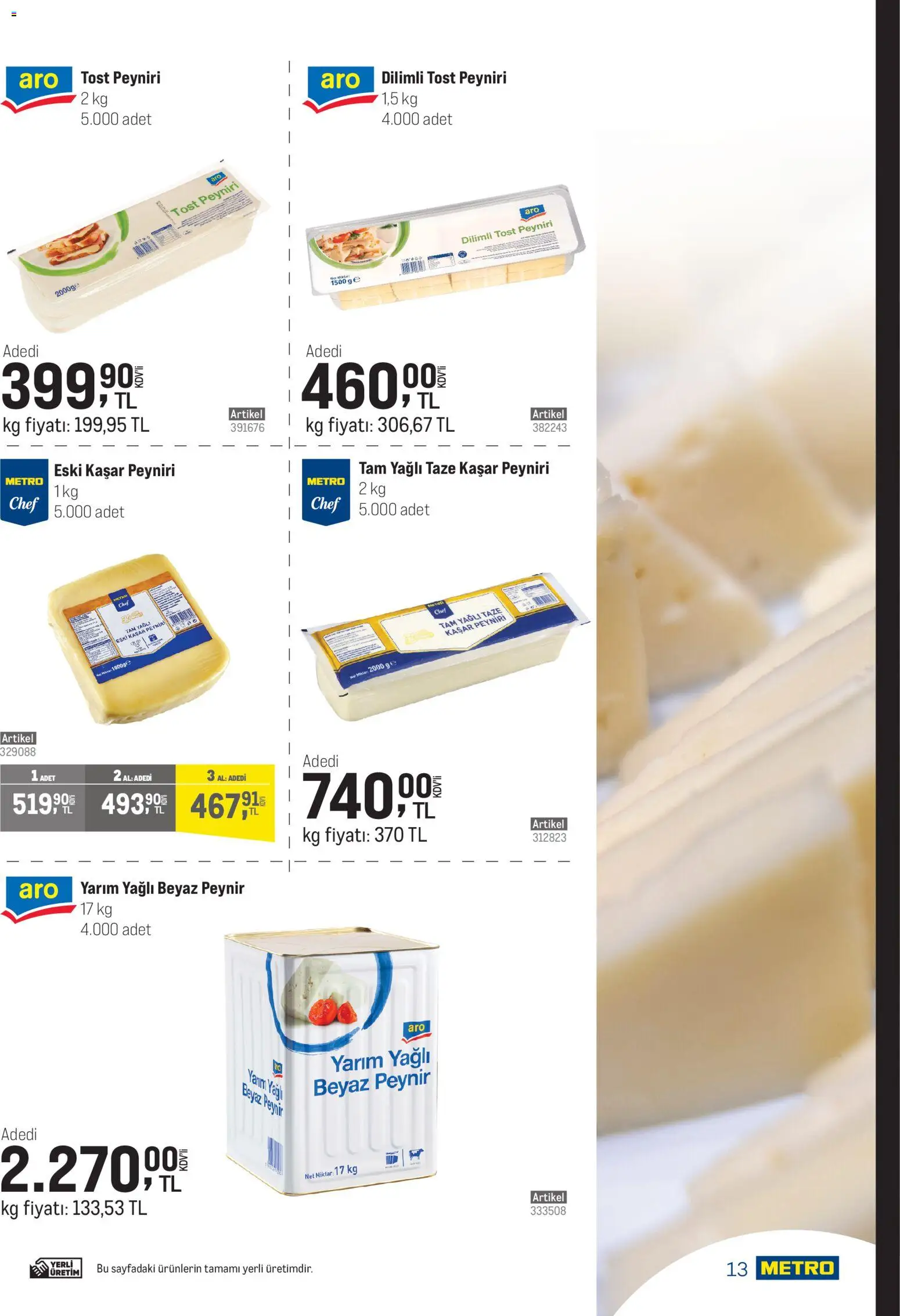 Metro - Şehir Otelleri - 18.11.2025 tarihinden itibaren geçerlidir | Sayfa: 13 | Ürünler: Peynir