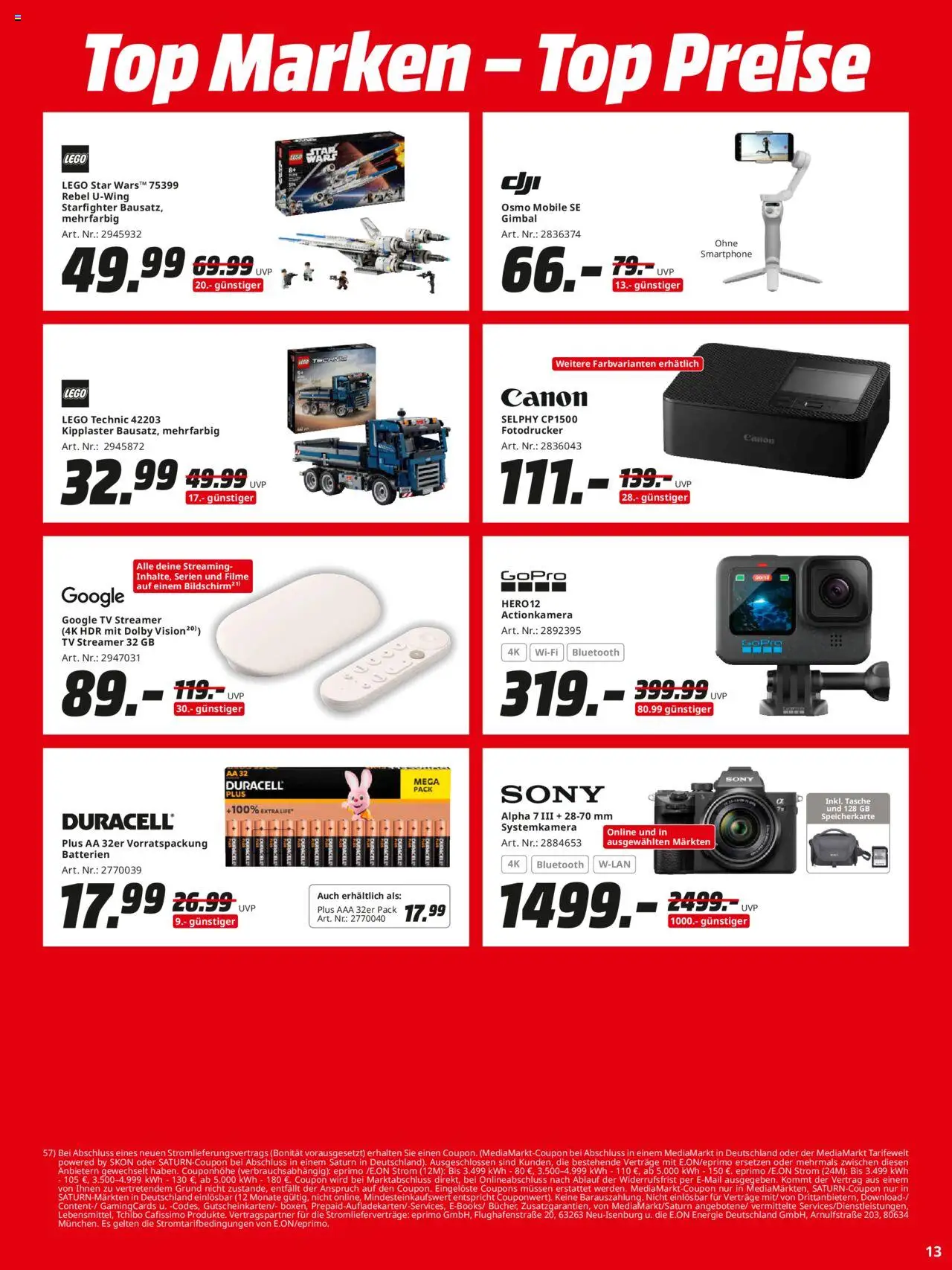 Media Markt Prospekt 	 - gültig ab dem 21.07.2025 | Seite: 13 | Produkte: Top, Sony, Smartphone, Fotodrucker