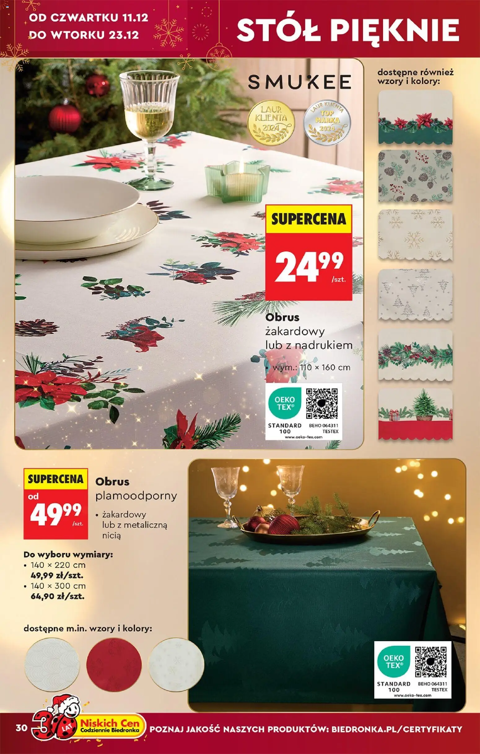 Biedronka gazetka - Hity i inspiracje od 06.12.2025 | Strona: 30 | Produkty: Stół