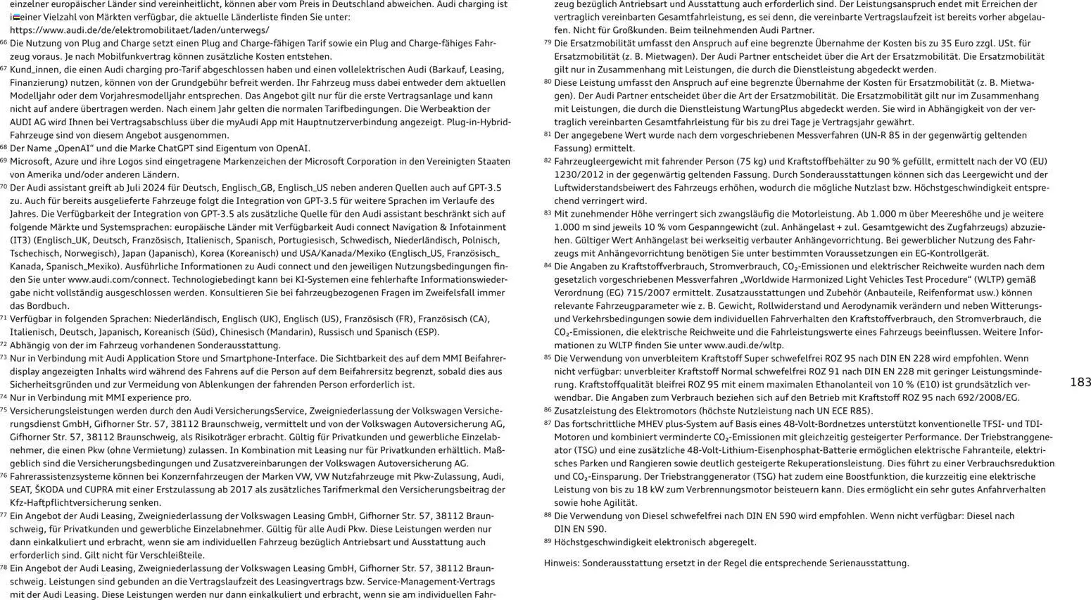 Audi A5 – gültig ab 28.10.2025 | Seite: 183 | Produkte: Navigation