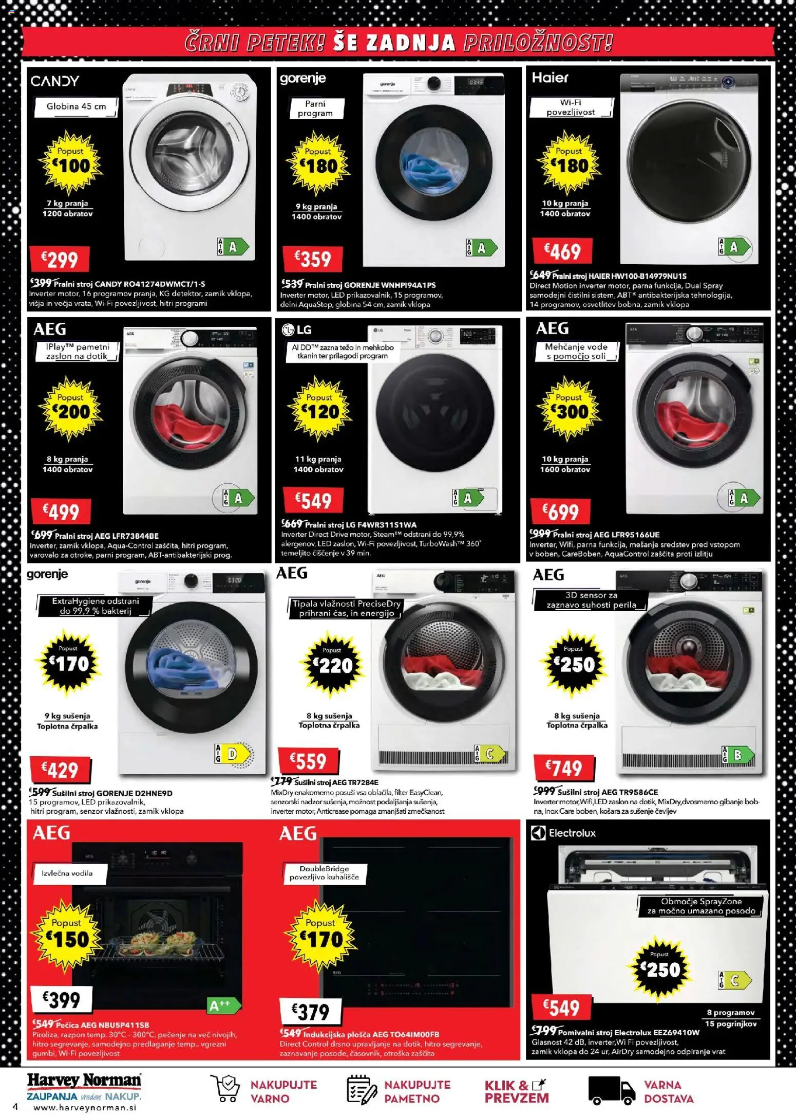 Novi Harvey Norman katalog ponudbe – veljaven od 26.11.2025 | Stran: 4 | Izdelki: Črpalka, Susilni stroj, Pomivalni stroj, Kuhališče