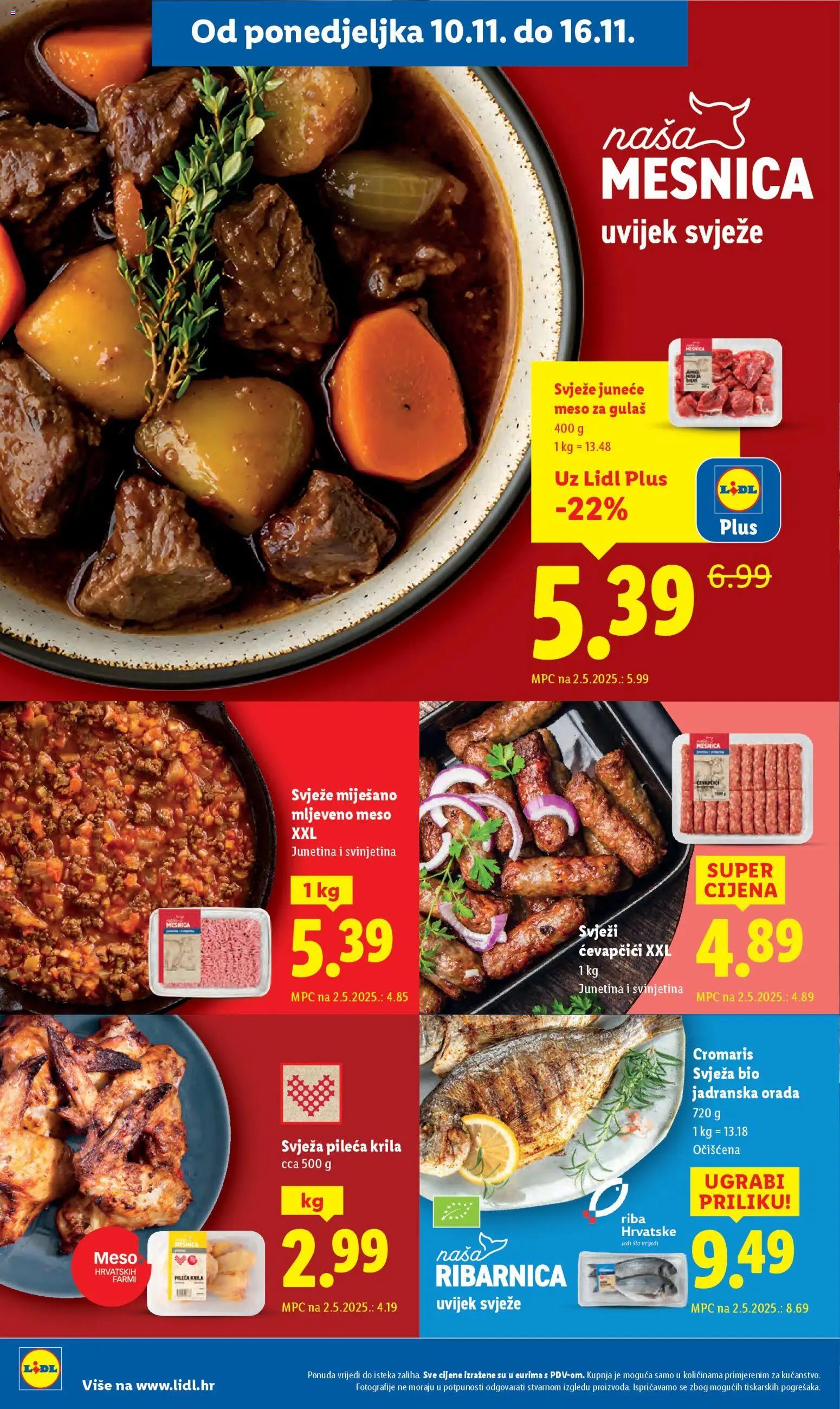 Lidl katalog | vrijedi od 10.11.2025 | Stranica: 4 | Proizvodi: Pileća krila, Junetina, Svinjetina, Riba