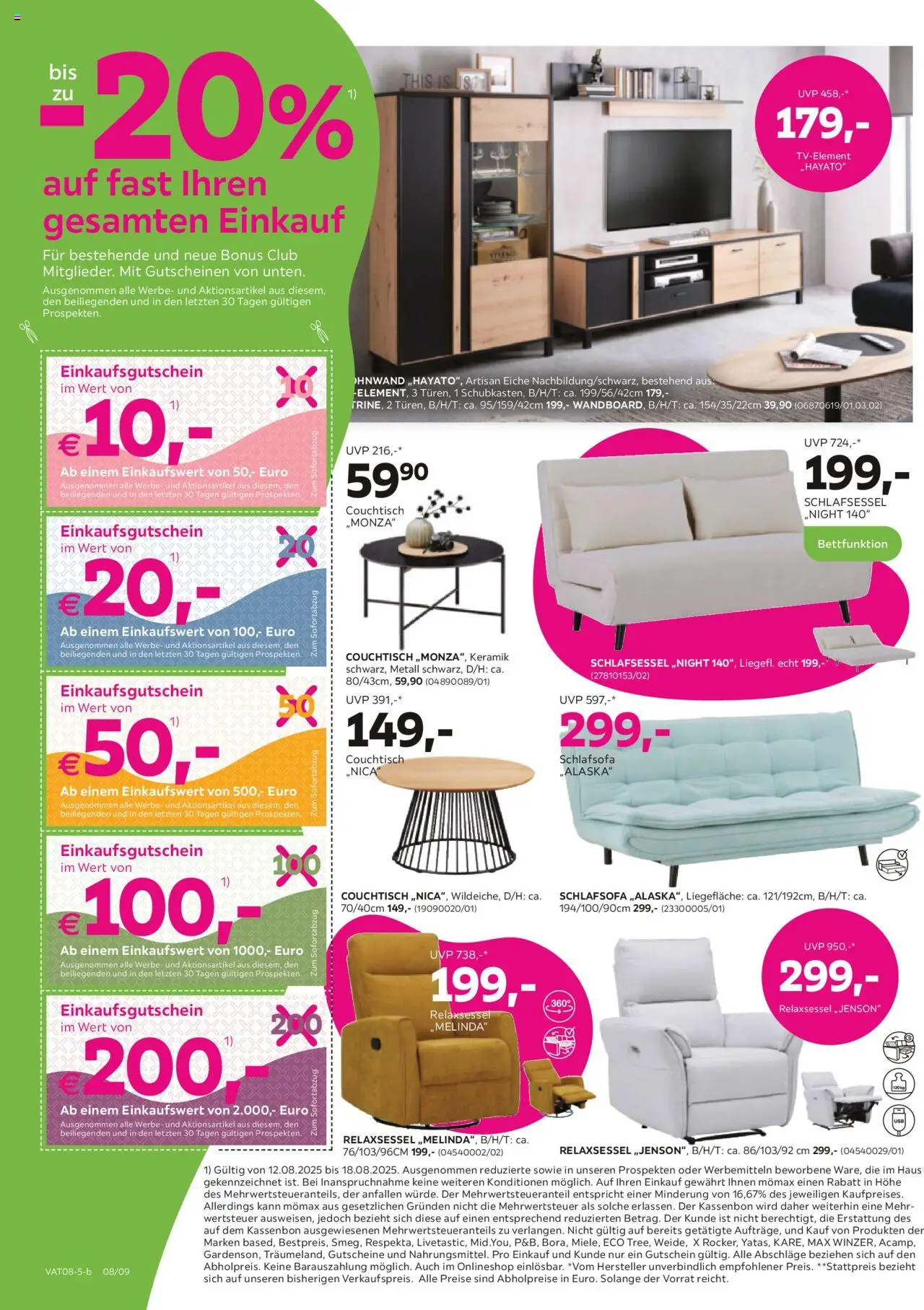 Mömax Prospekt aktuell gültig ab 12.08.2025 | Seite: 8 | Produkte: Couchtisch