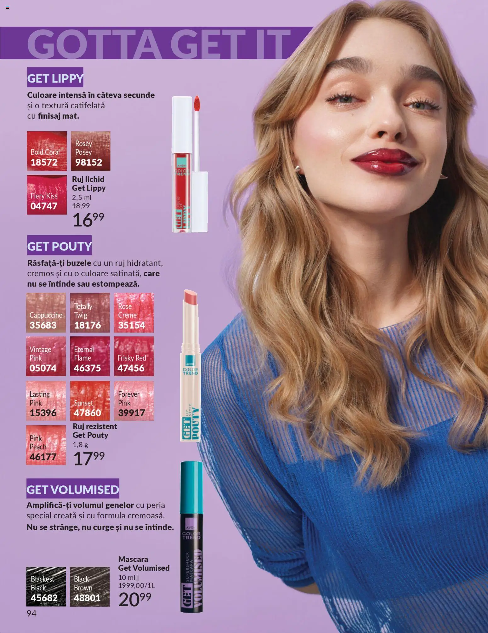 Noul catalog Avon – valabil de la 01.12.2025 | Pagină: 94 | Produse: Mascara, Ruj