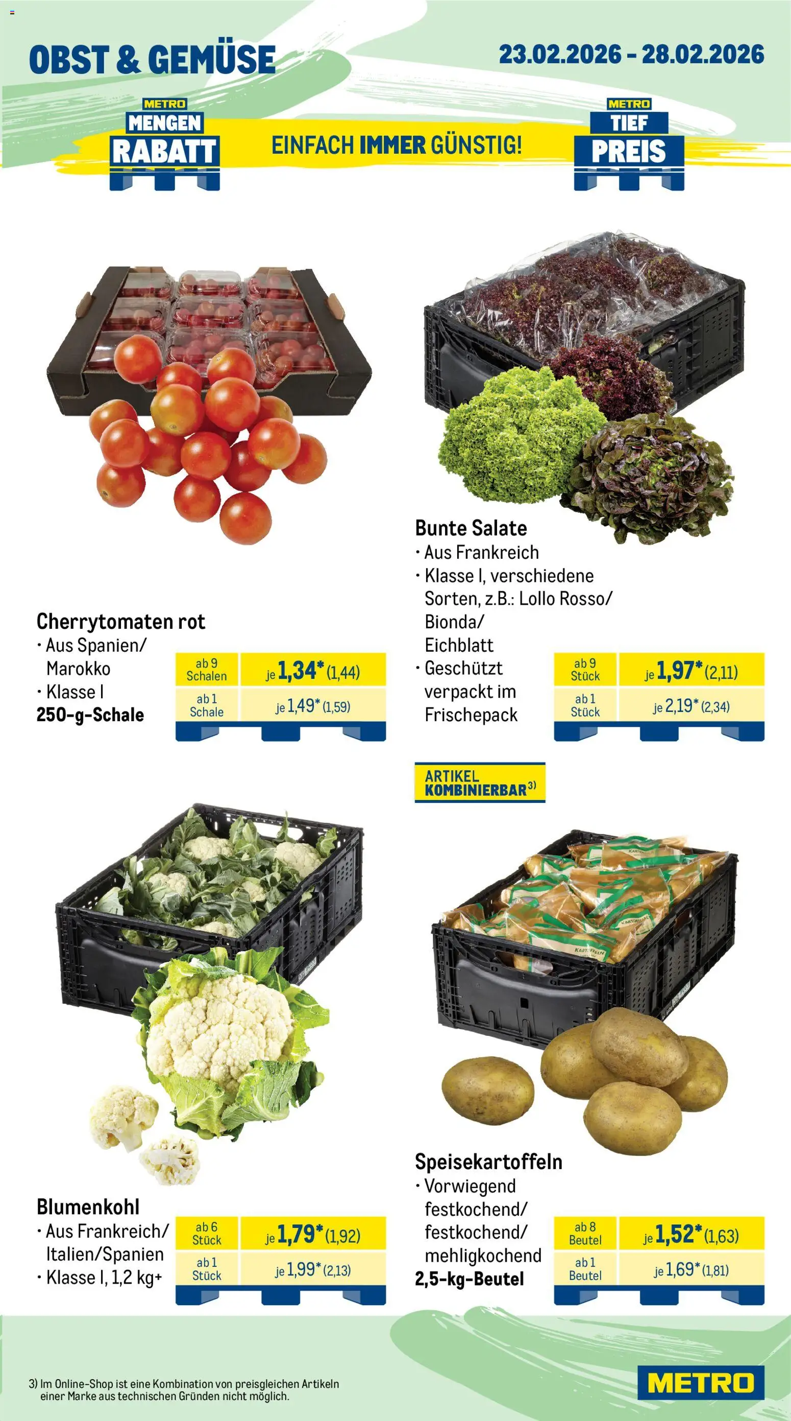 Metro Prospekt 	 – gültig ab 23.02.2026 | Seite: 9 | Produkte: Gemüse, Obst, Blumenkohl