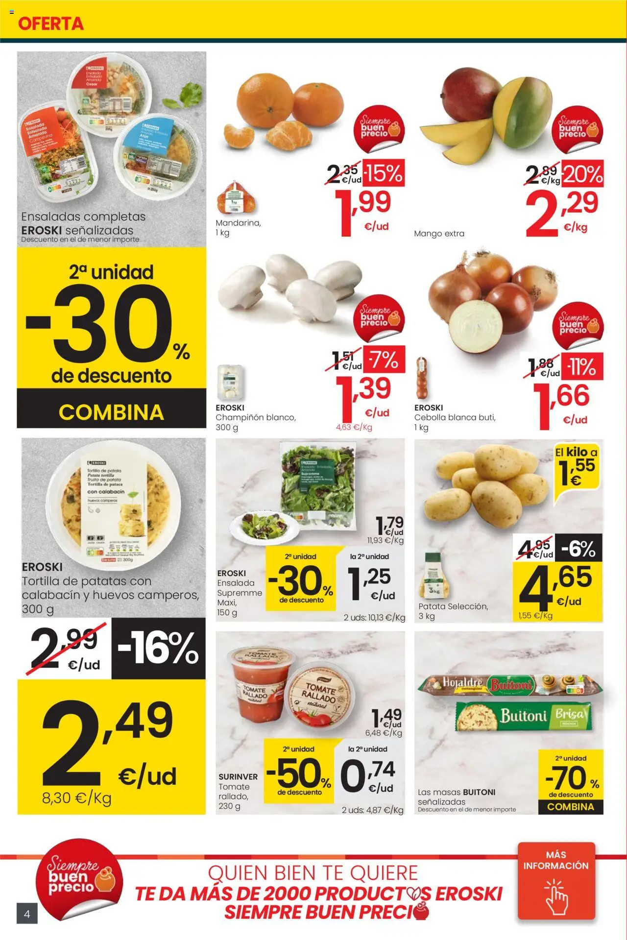 Eroski - Precio más bajo City │ válido desde el 02.10.2025 | Página: 4 | Productos: Calabacín, Huevos, Ensalada, Παγωμένο τσάι
