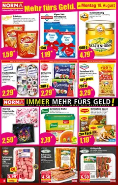 Norma Flugblatt gültig ab 18.08.2025 | Seite: 8 | Produkte: Pasta, Salz, Tasche, Tomaten