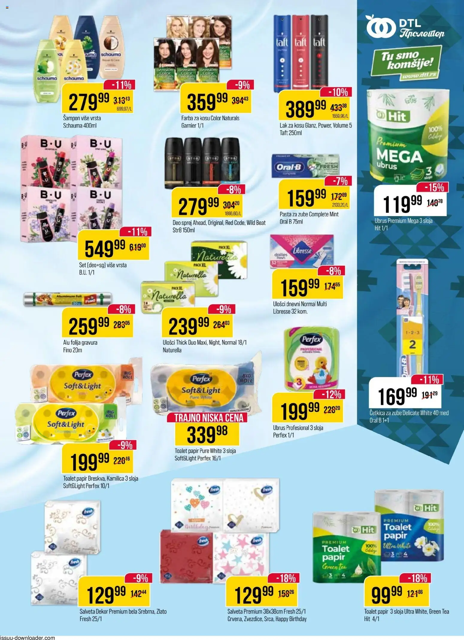 Metalac Proleter katalog - važi od 05.11.2025 | Strana: 9 | Proizvode: Toalet papir, Ubrus, Lak za kosu, Četkica za zube