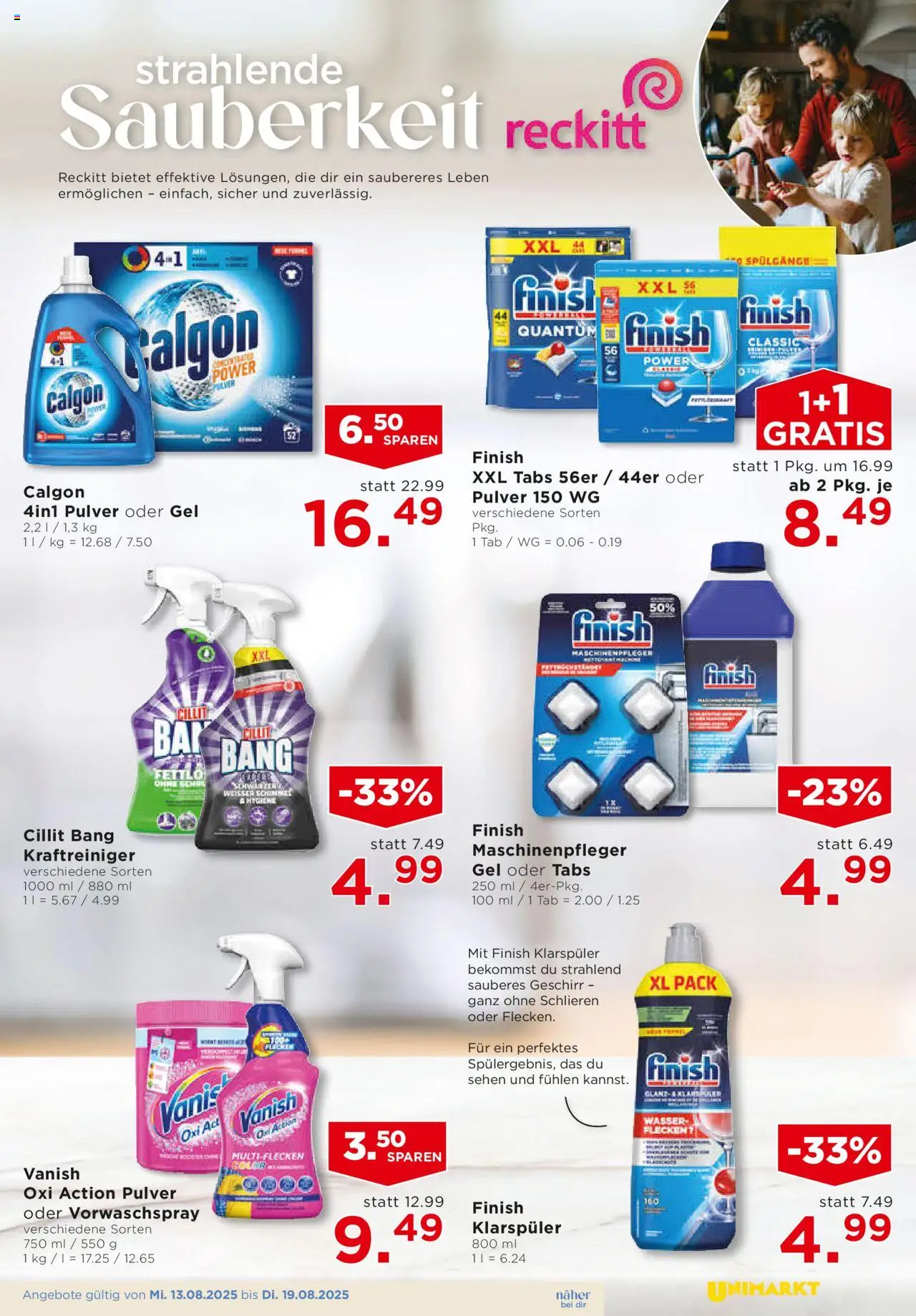 Unimarkt Ost gültig ab 13.08.2025 | Seite: 13 | Produkte: Klarspüler, Wasser