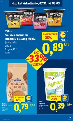 LIDL - Leidinys│galioja nuo 28.07.2025 | Puslapis: 41 | Prekių: Kremas, Rudasis cukrus, Cukrus