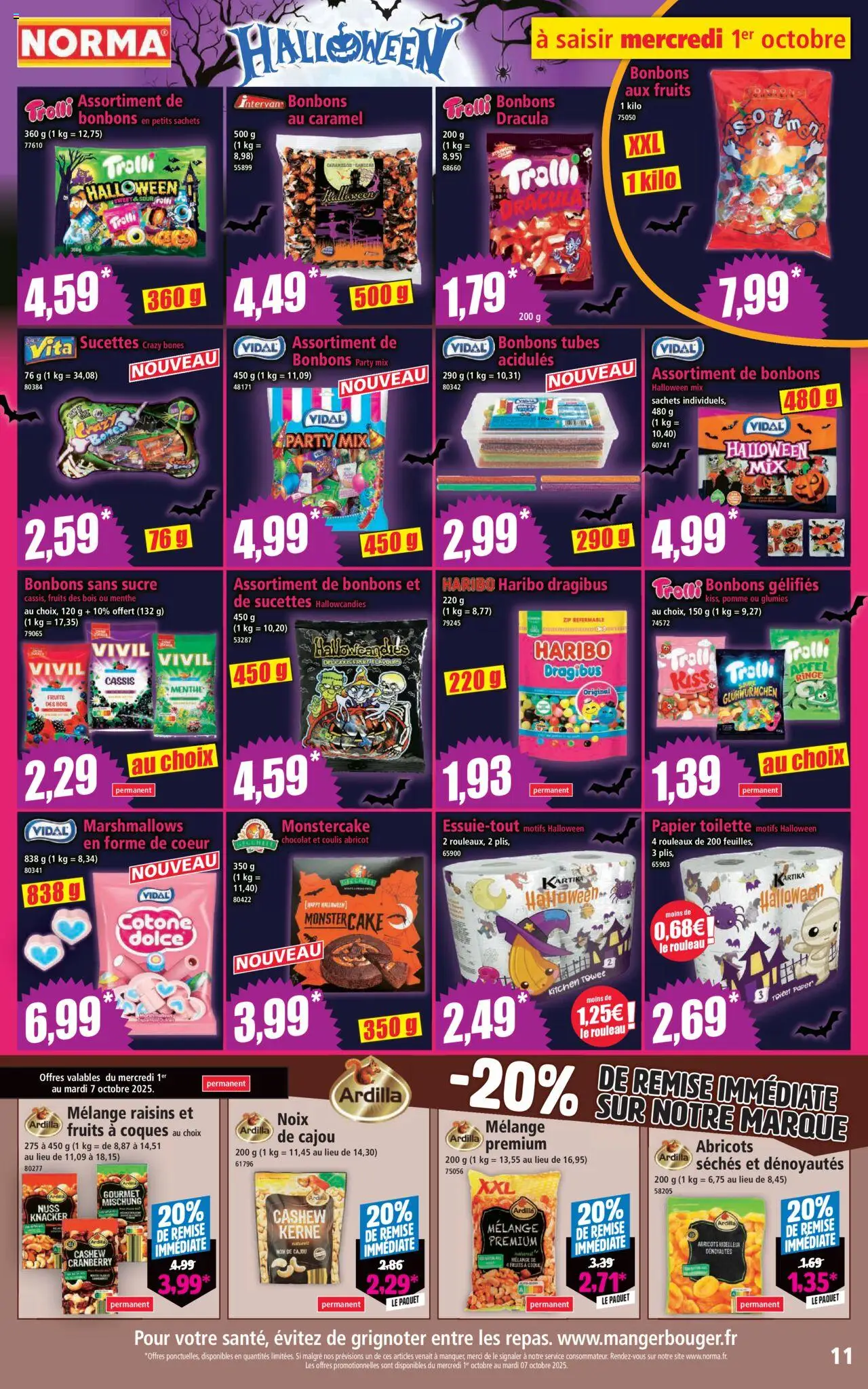  | Page: 11 | Produits: Pomme, Rouleau, Chocolat, Noix