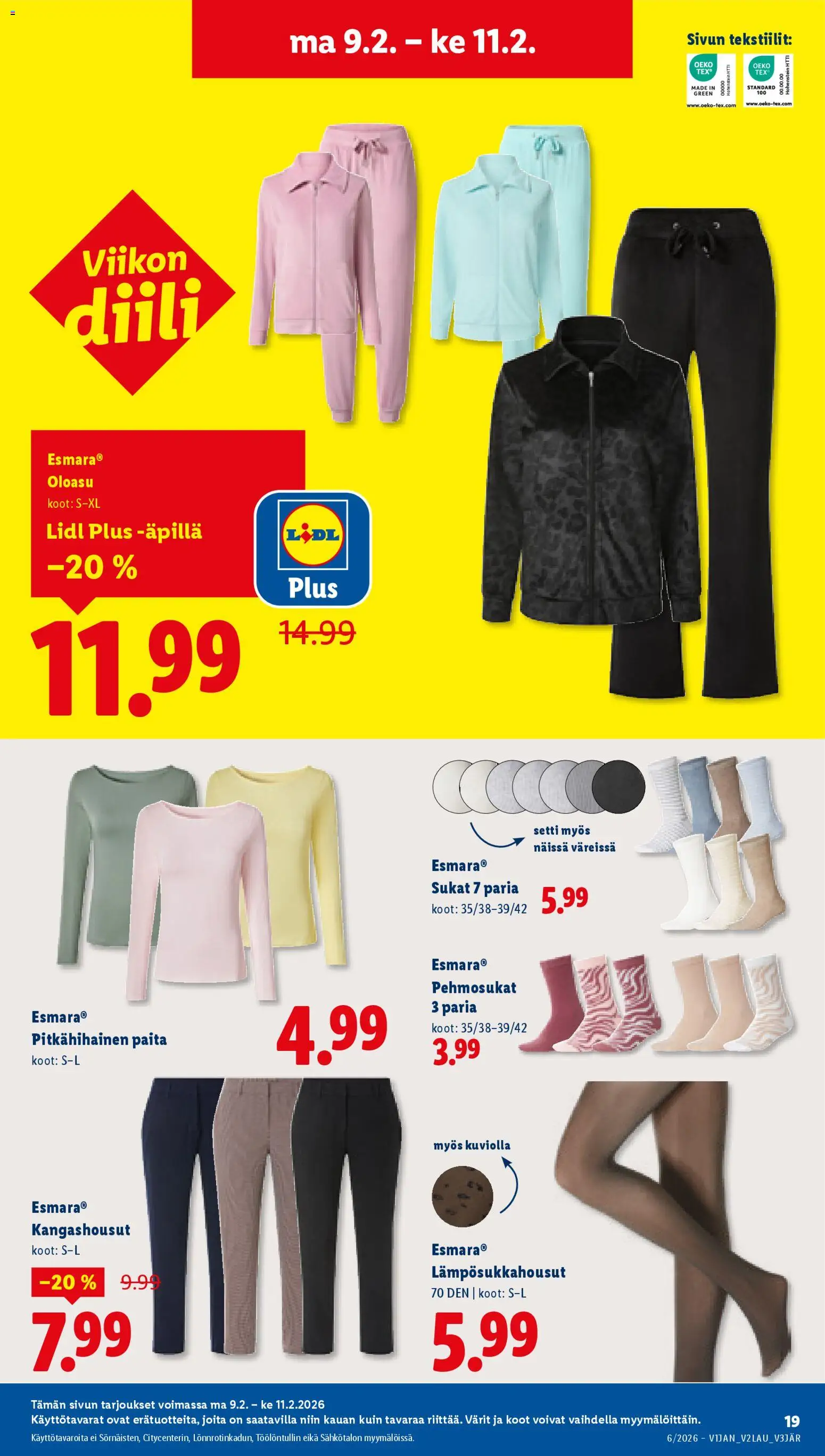 Lidl tarjoukset – voimassa 05.02.2026 alkaen | Sivu: 25 | Tuotteet: Paita, Sukat