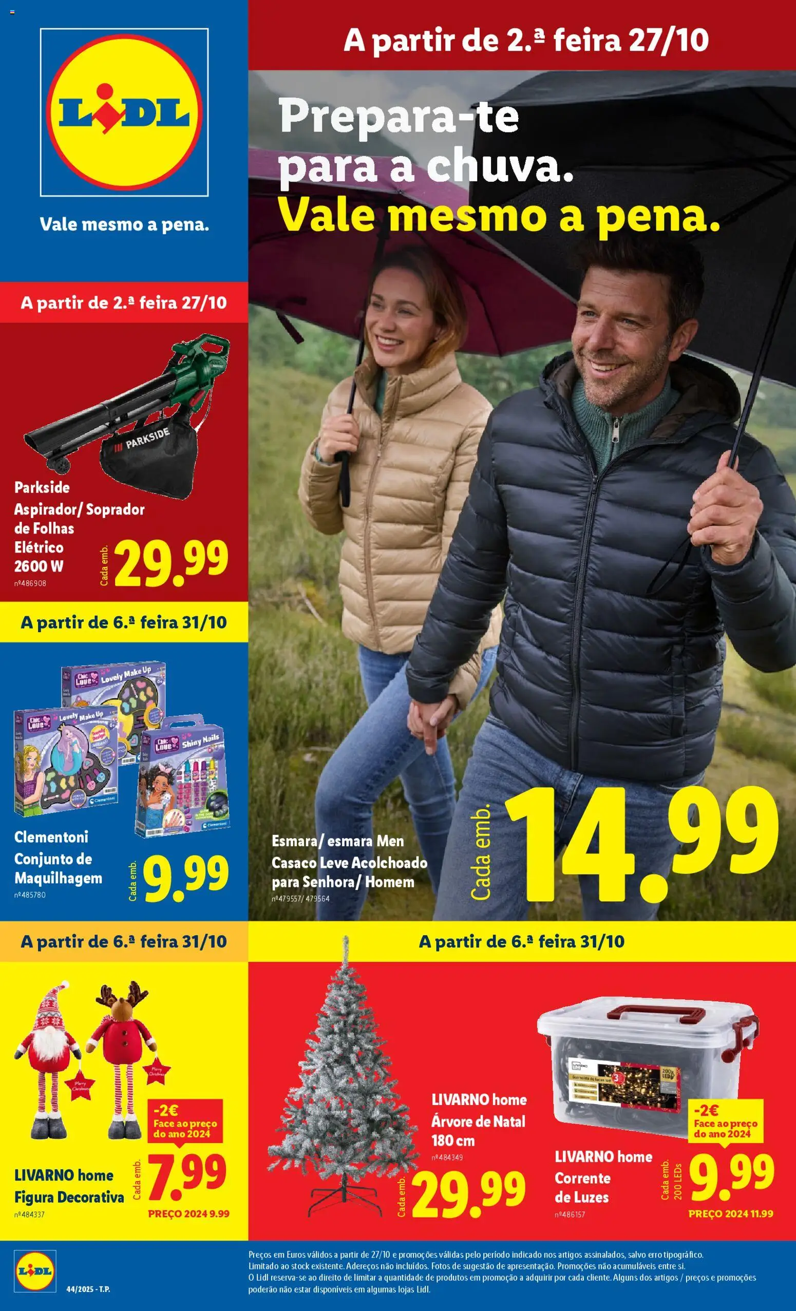 Lidl Novidades │ válido de 27.10.2025 | Página: 1 | Produtos: Casaco, Soprador de folhas, Árvore de natal, Maquilhagem