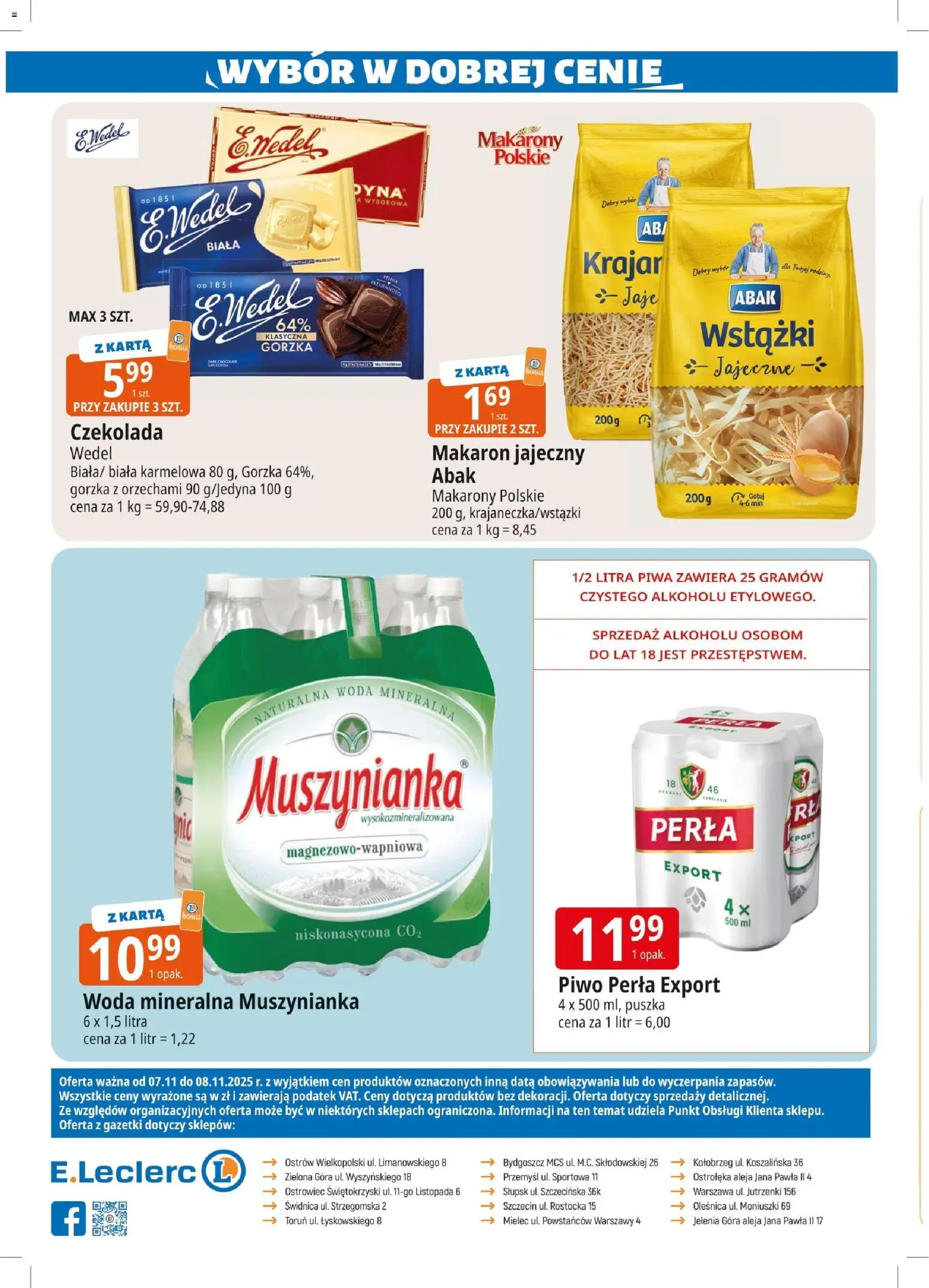 E.Leclerc Gazetka - Warszawa Jerozolimskie od 07.11.2025 | Strona: 2 | Produkty: Karta, Makarony, Makaron, Woda
