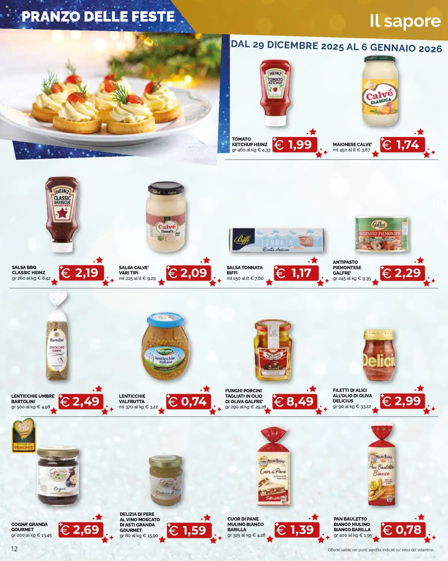 Volantino Mercatò del 29.12.2025 | Pagina: 12 | Prodotti: Ketchup, Salsa, Olio, Alici