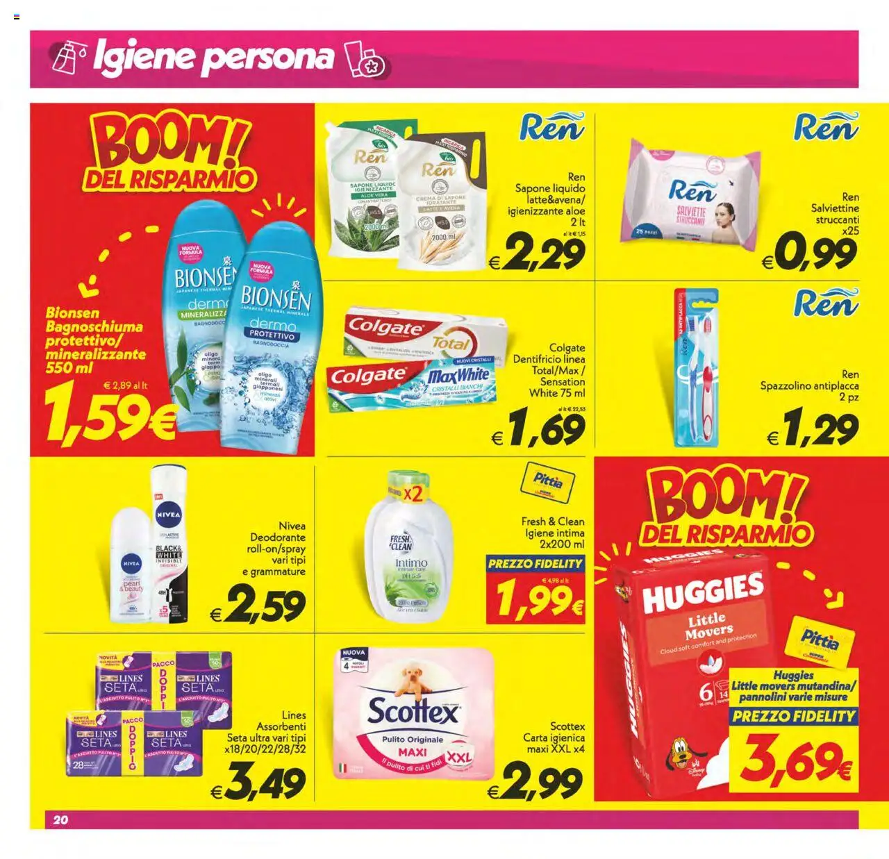 Volantino SuperConveniente del 23.09.2025 | Pagina: 20 | Prodotti: Dentifricio, Spazzolino, Intimo, Latte