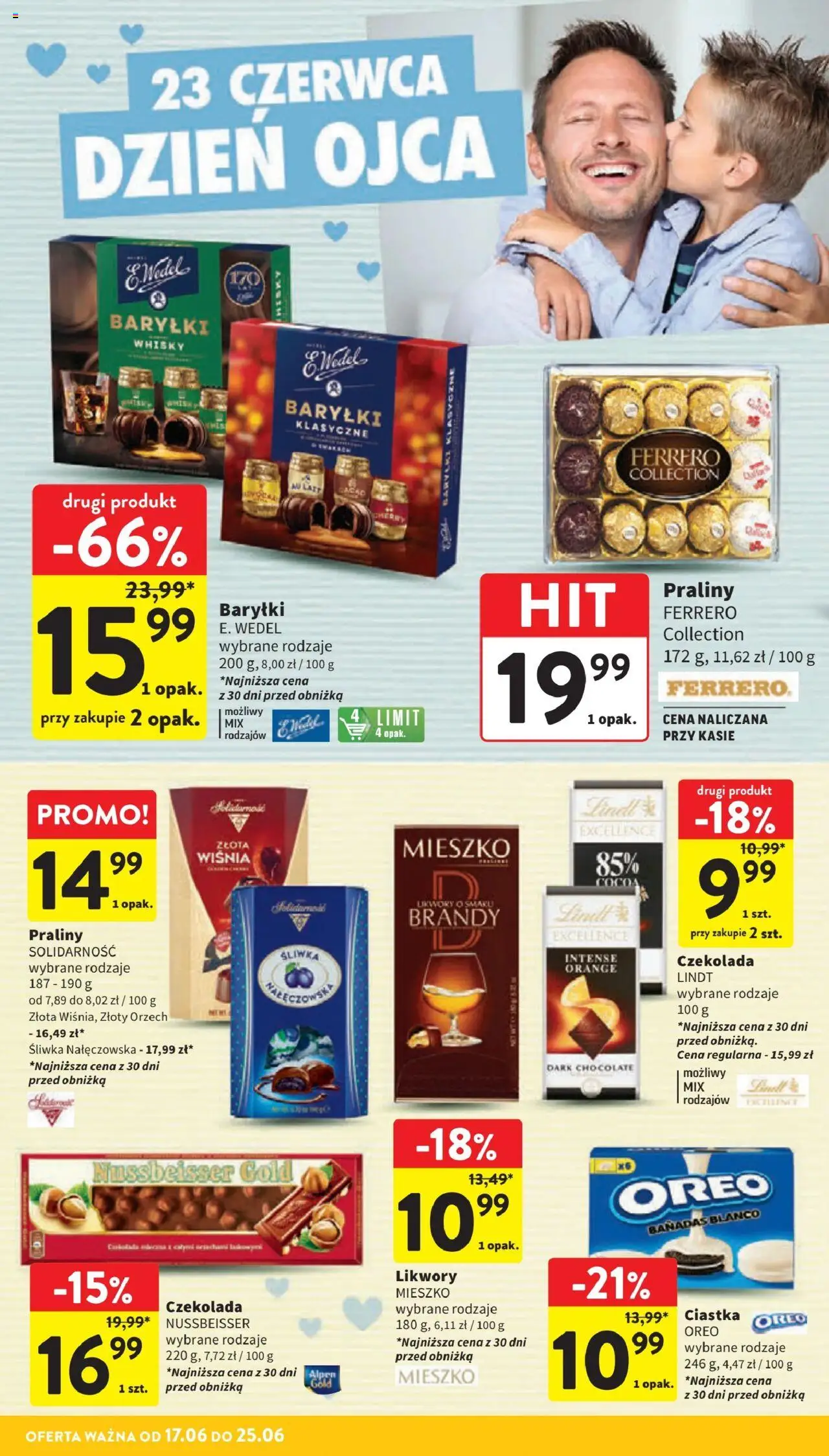 Intermarche Gazetka od 17.06.2025 | Strona: 24 | Produkty: Czekolada lindt, Ciastka Oreo, Czekolada, Ciastka