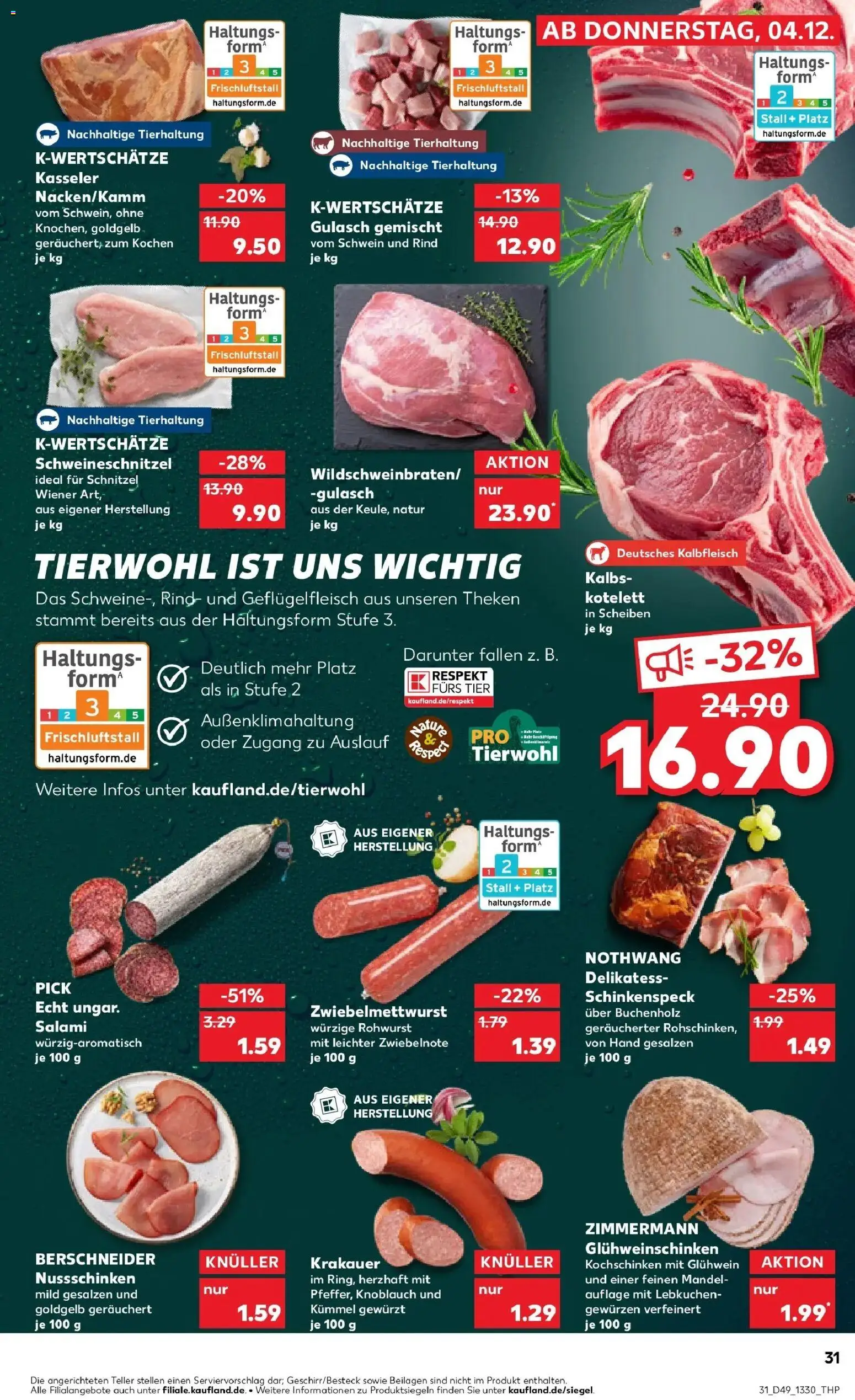 Kaufland prospekt Lippstadt	 – gültig ab 08.12.2025 | Seite: 31 | Produkte: Schnitzel, Gulasch, Knoblauch, Salami