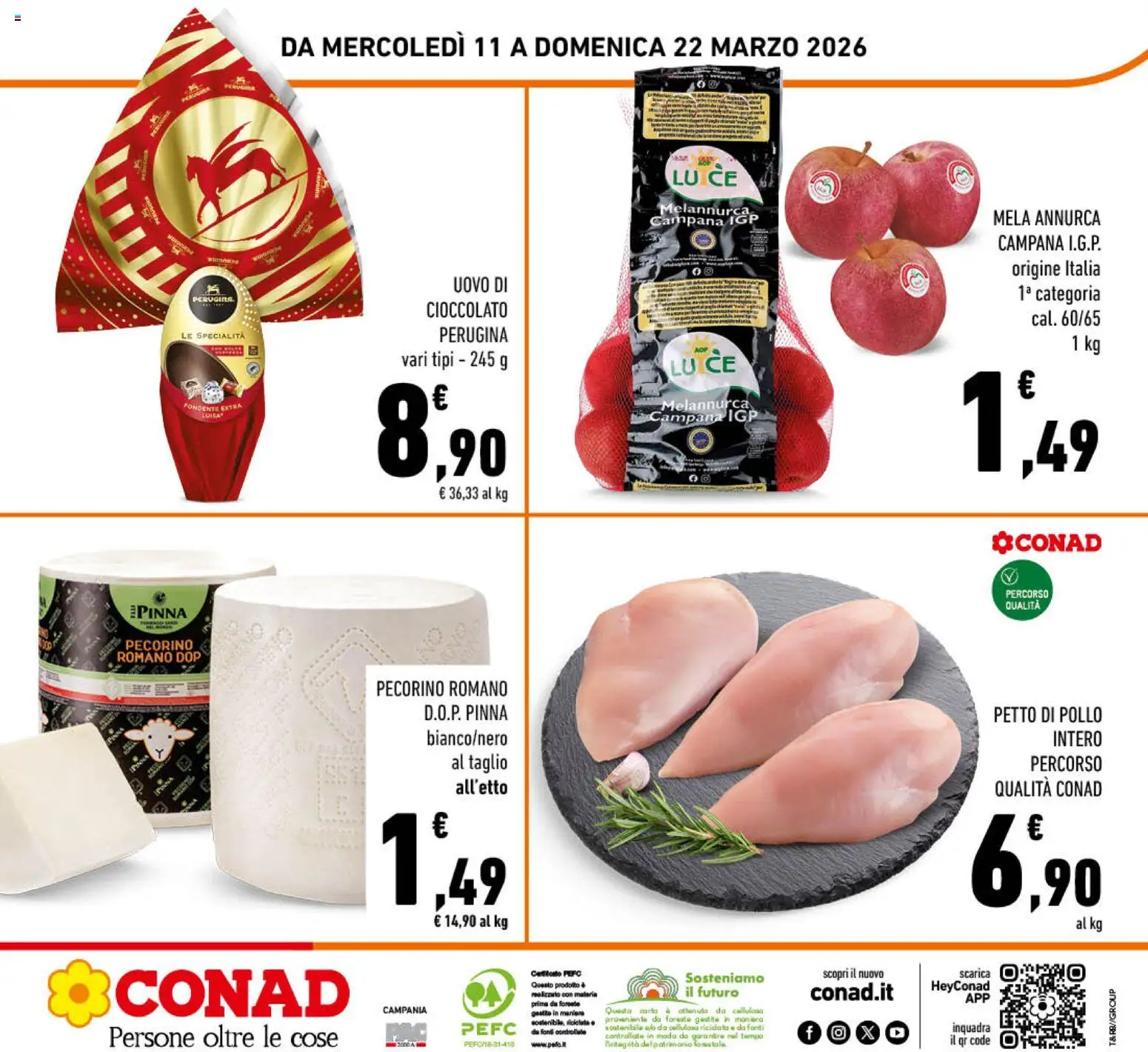 Volantino Conad del 11.03.2026 | Pagina: 24 | Prodotti: Petto di Pollo, Pollo, Pecorino Romano, Pecorino