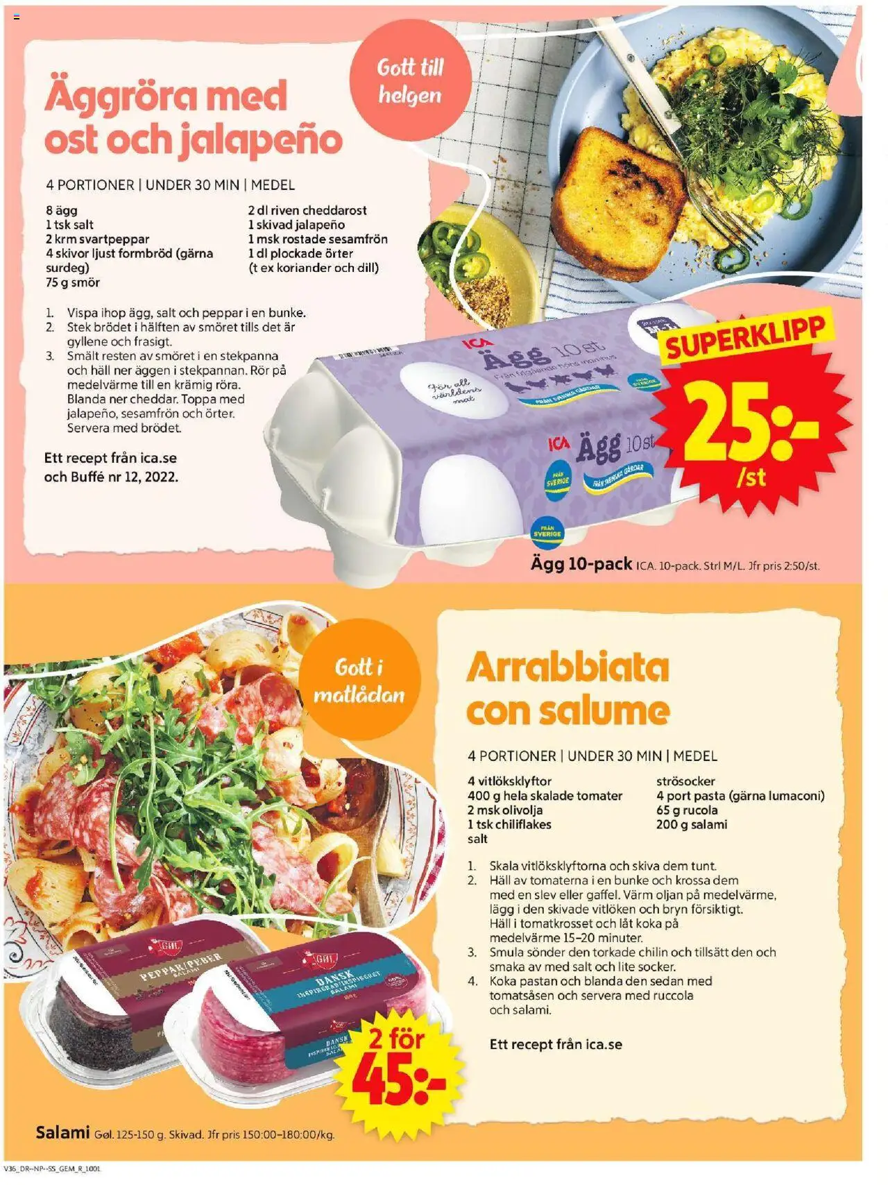 ICA Supermarket reklamblad aktuell från 01.09.2025 | Sida: 6 | Produkter: Salt, Peppar, Tomater, Pasta