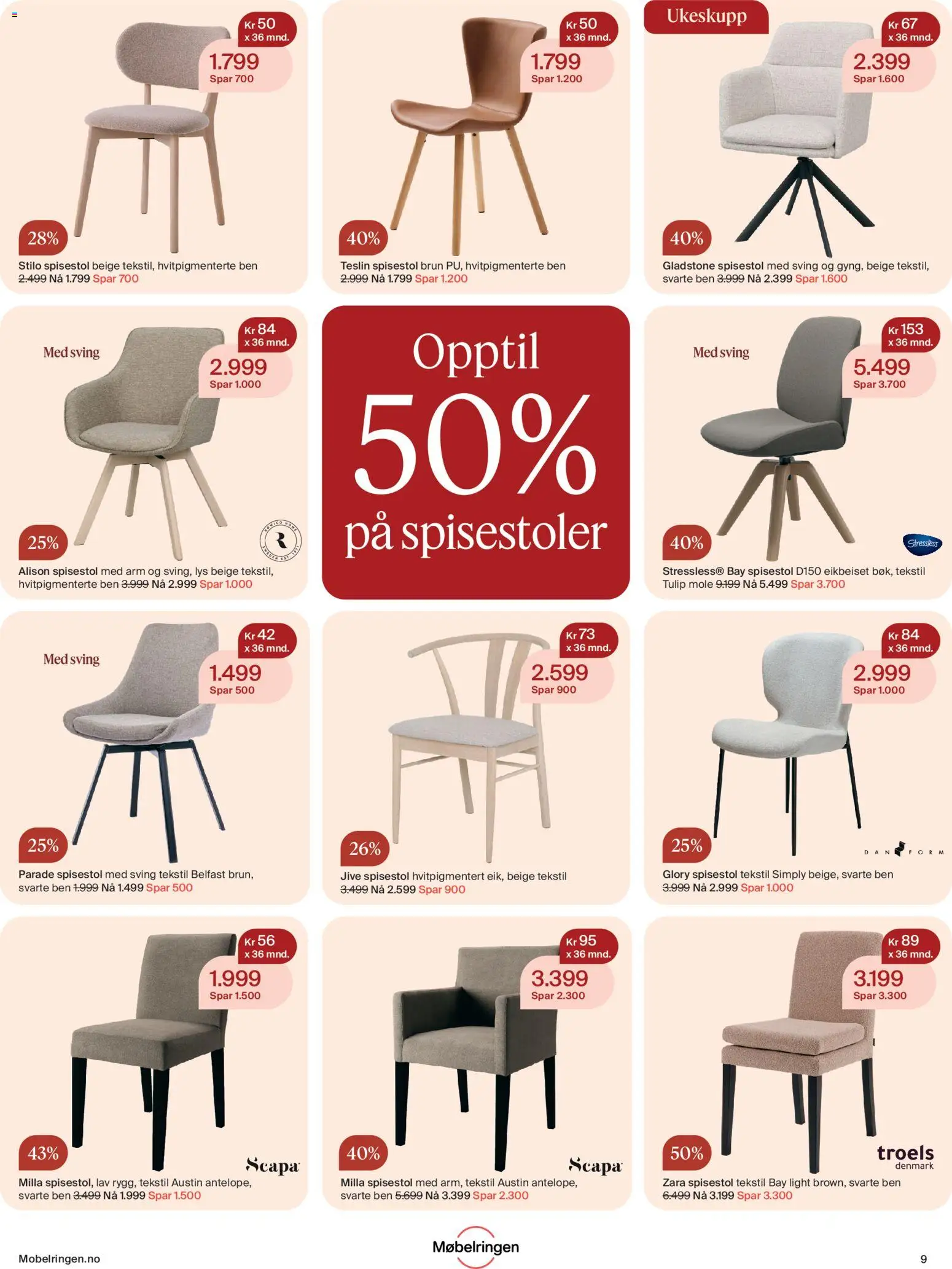 {H1} | Side: 9 | Produkter: Spisestol, Lys