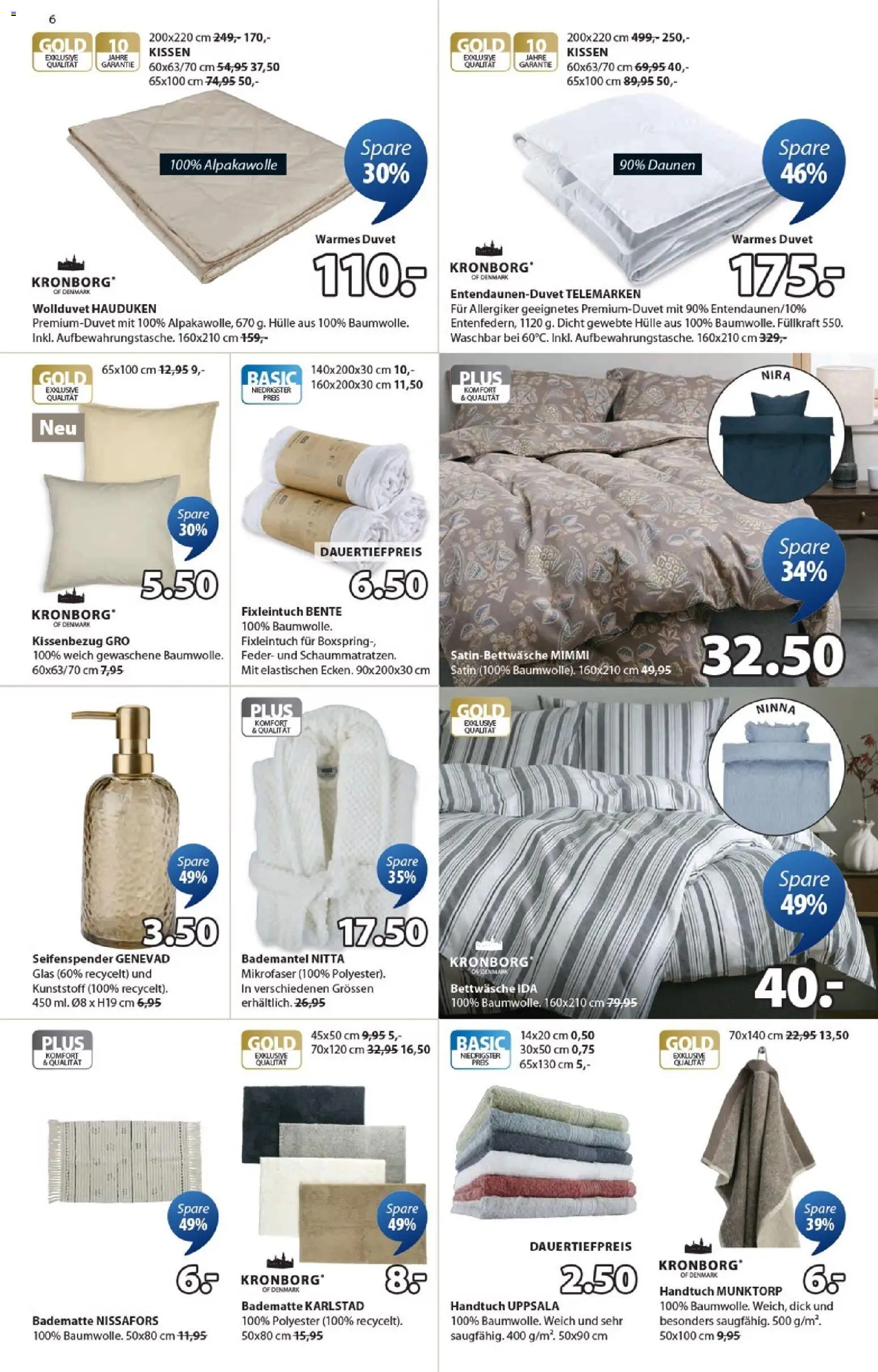 JYSK aktionen – gültig ab 03.03.2026 | Seite: 6 | Produkte: Kissen, Seifenspender, Hülle, Bettwäsche