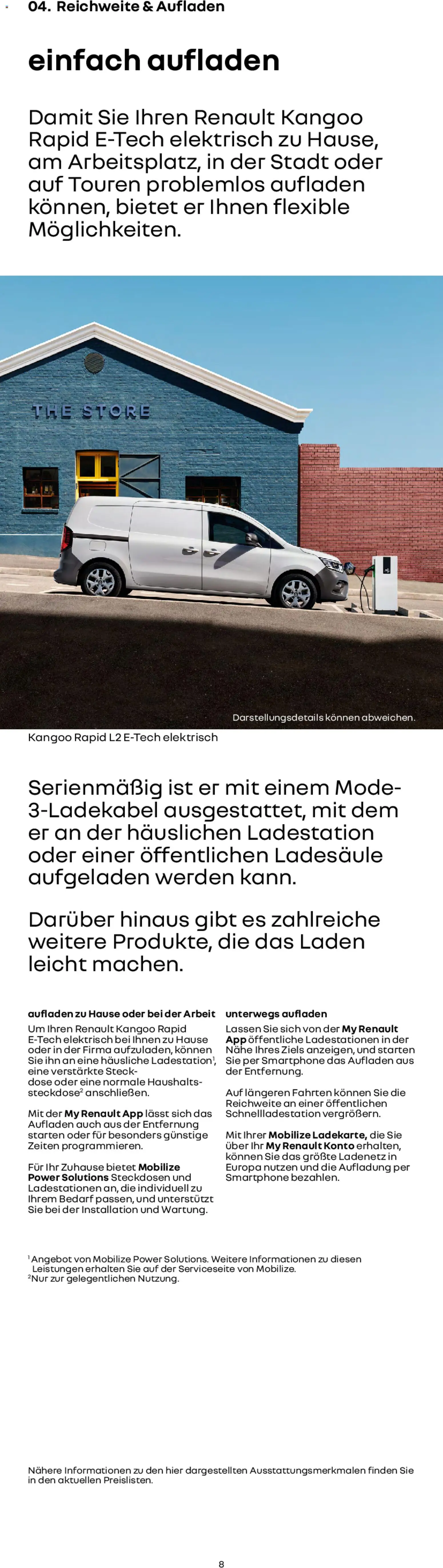Renault Kangoo Rapid E-Tech – gültig ab 15.01.2026 | Seite: 8 | Produkte: Smartphone