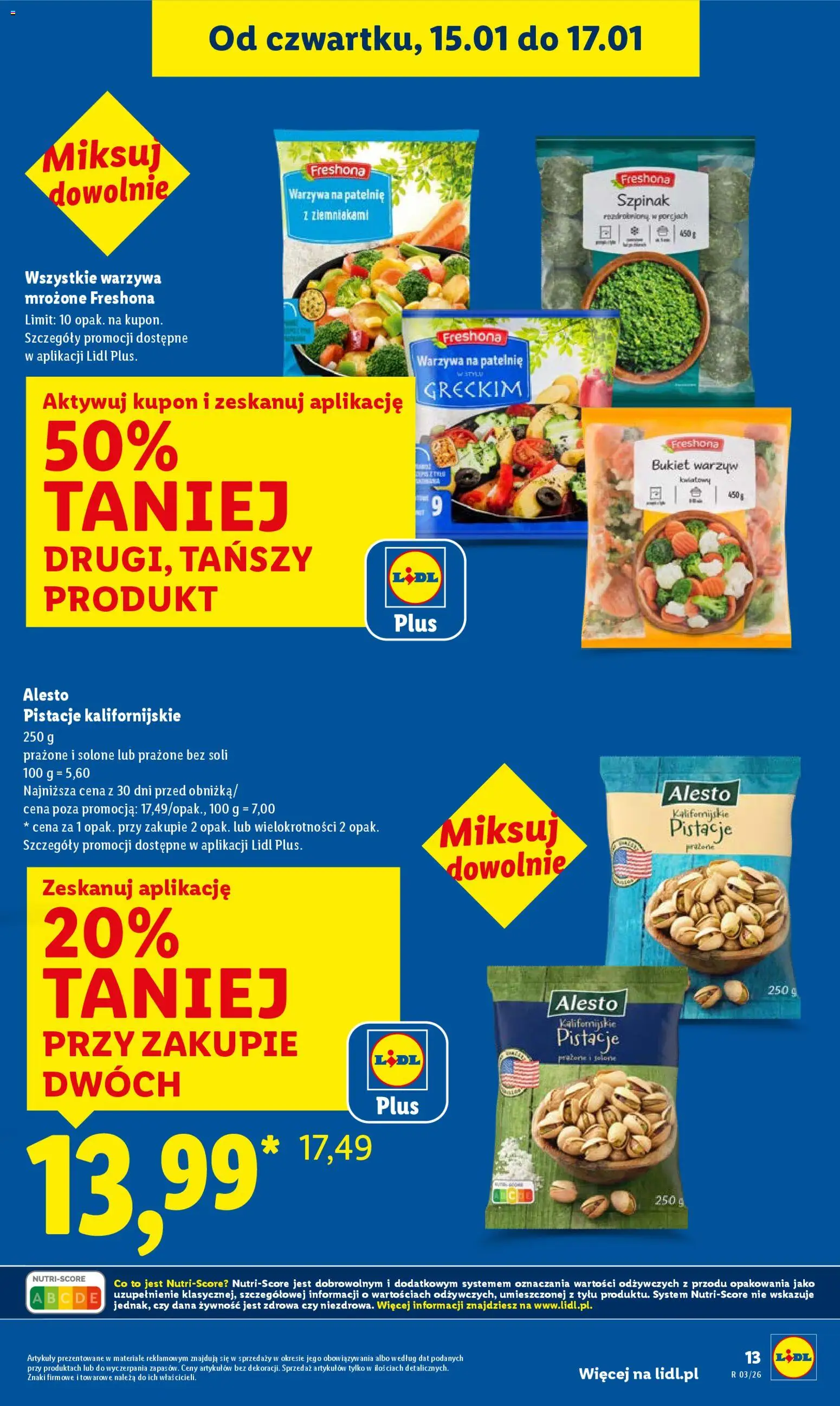 Lidl Gazetka od 15.01.2026 | Strona: 13 | Produkty: Warzywa na patelnie, Szpinak, Patelnie, Warzywa