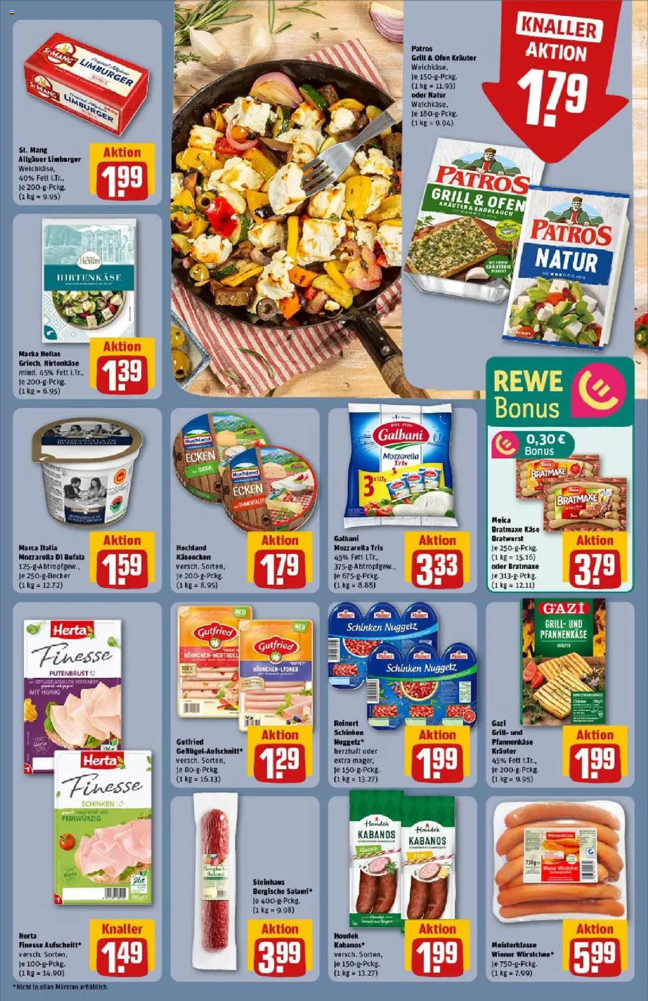 Rewe prospekt Erkelenz	 - gültig ab dem 13.07.2025 | Seite: 13 | Produkte: Bratwurst, Patros, Meica, Knoblauch