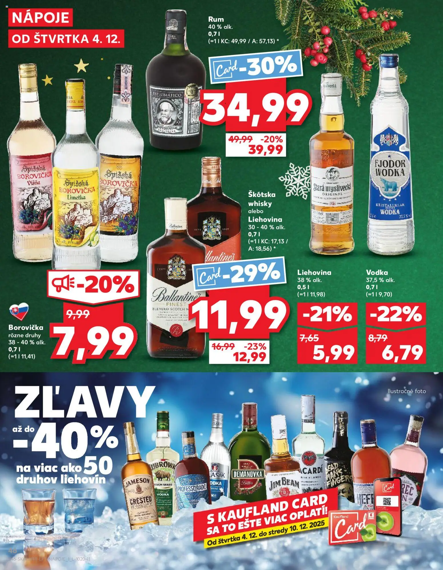Nové Kaufland akcie – leták je platný od 04.12.2025 | Strana: 46 | Produkty: Limetka, Borovička, Vodka, Rum