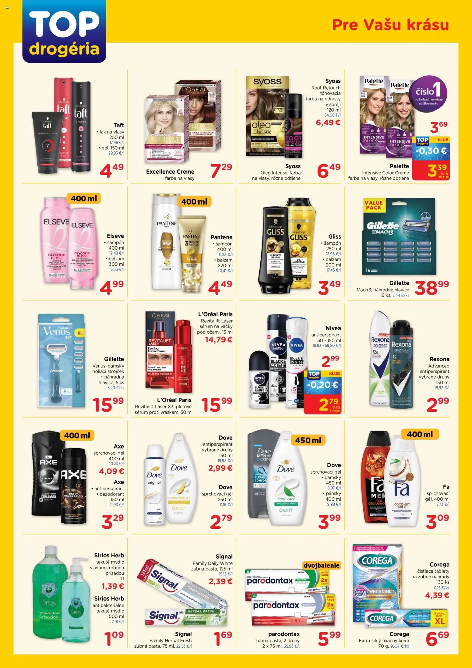 Nové TOP Drogéria akcie – leták je platný od 20.04.2026 | Strana: 3 | Produkty: Laser, Strojček, Holiaci strojček, Dezodorant