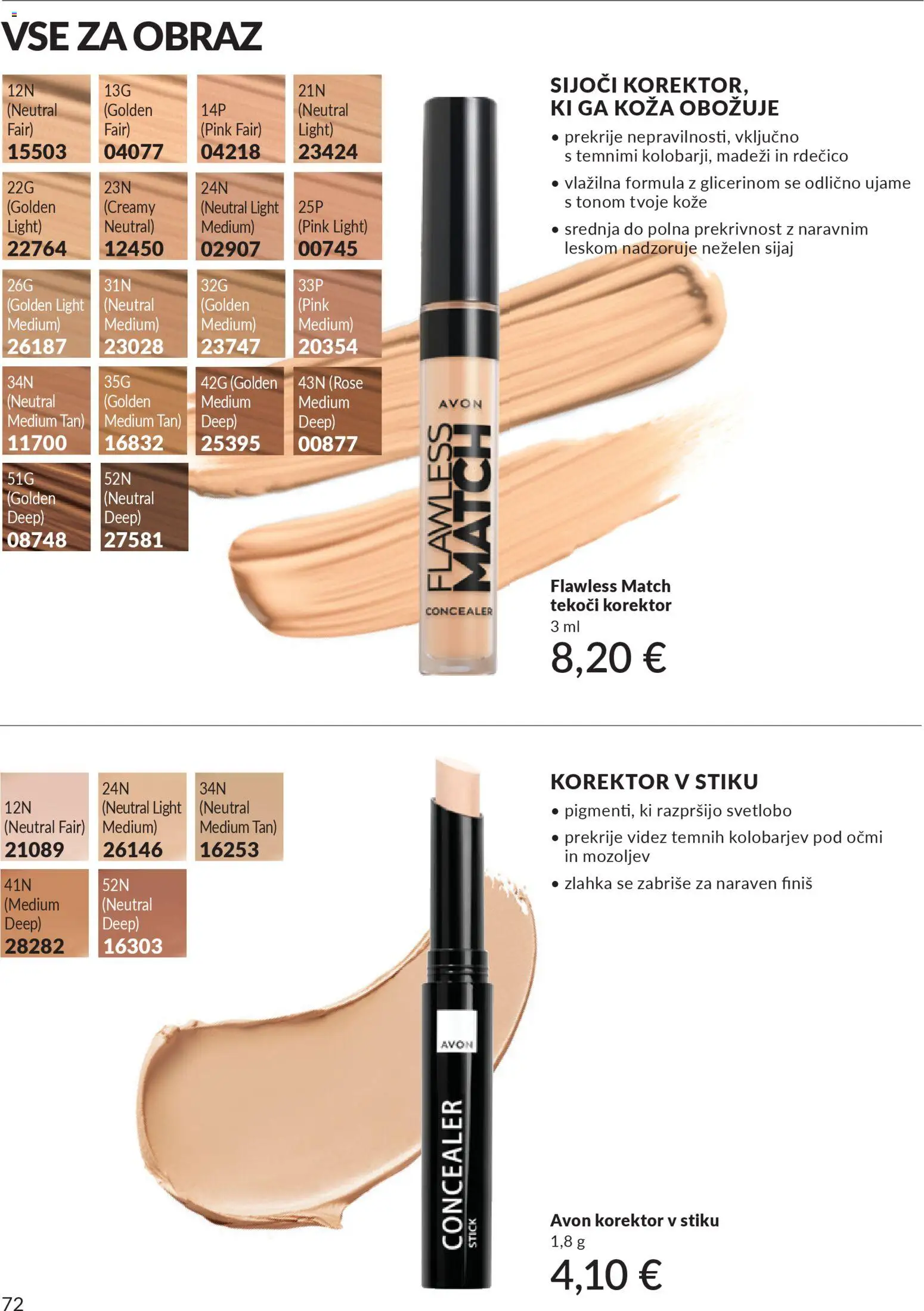Novi Avon katalog ponudbe – veljaven od 01.10.2025 | Stran: 72 | Izdelki: Korektor