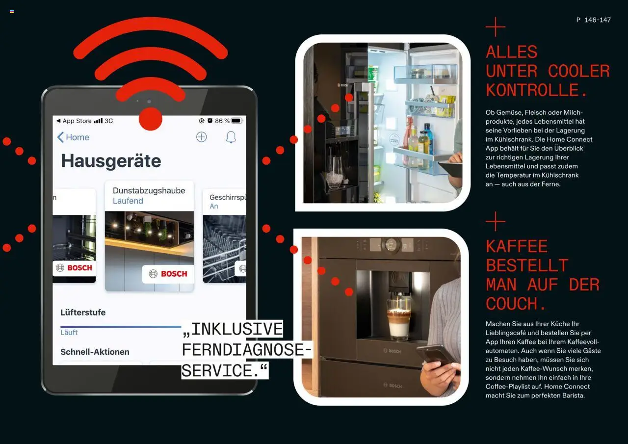 Höffner Alno – gültig ab 22.09.2025 | Seite: 147 | Produkte: Bosch, Milch, Küche, Kühlschrank