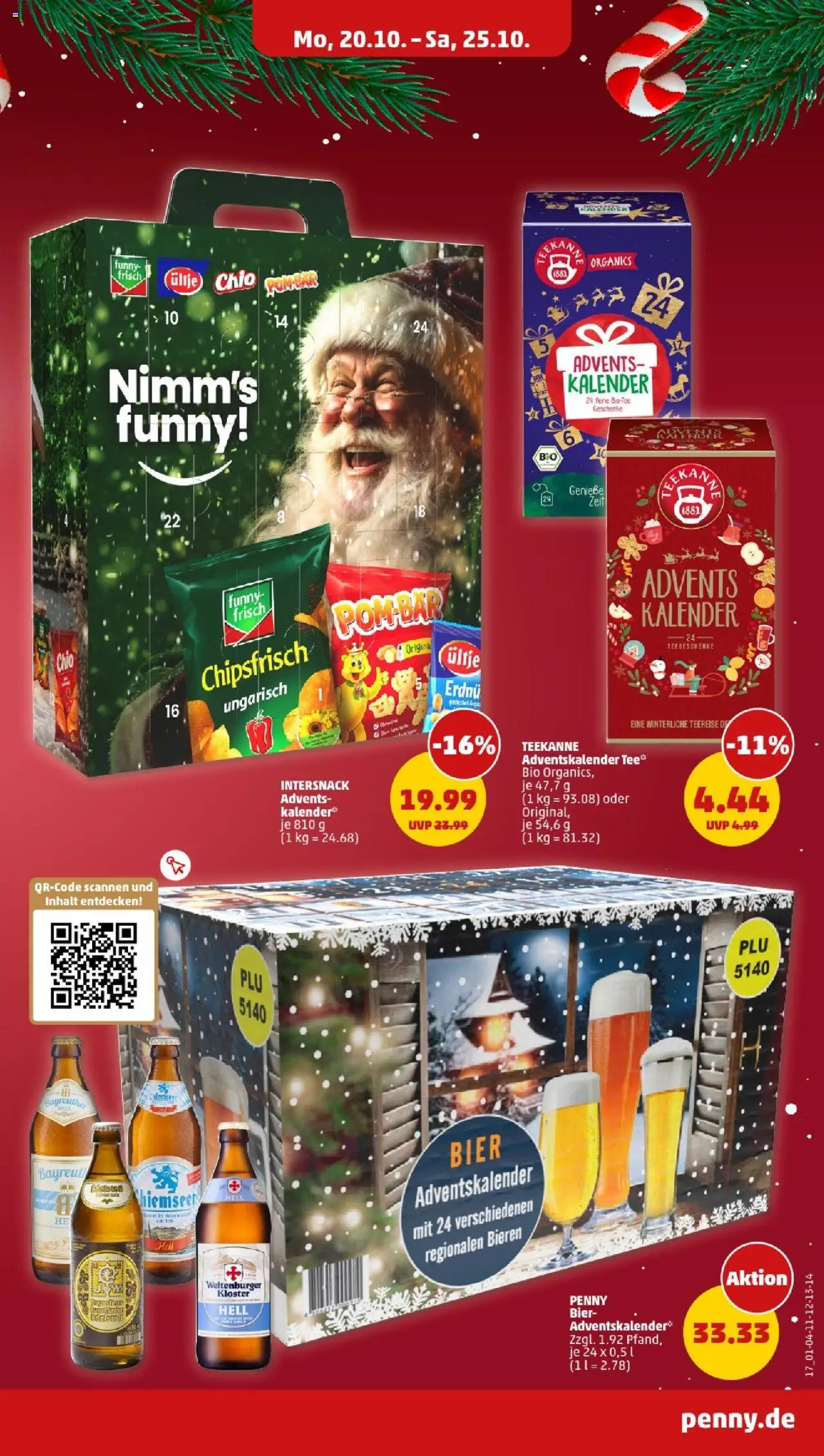 Penny - Berlin – gültig ab 20.10.2025 | Seite: 17 | Produkte: Bier, Funny frisch, Teekanne, Tee