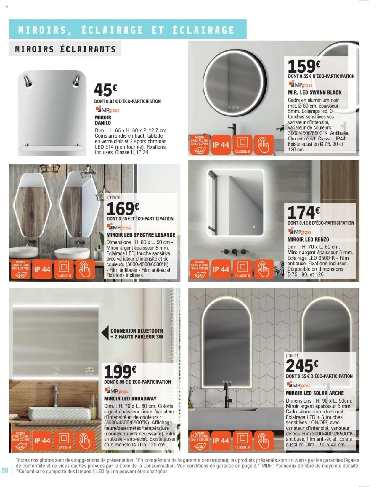  | Page: 58 | Produits: Tablette, Miroir, Cadre