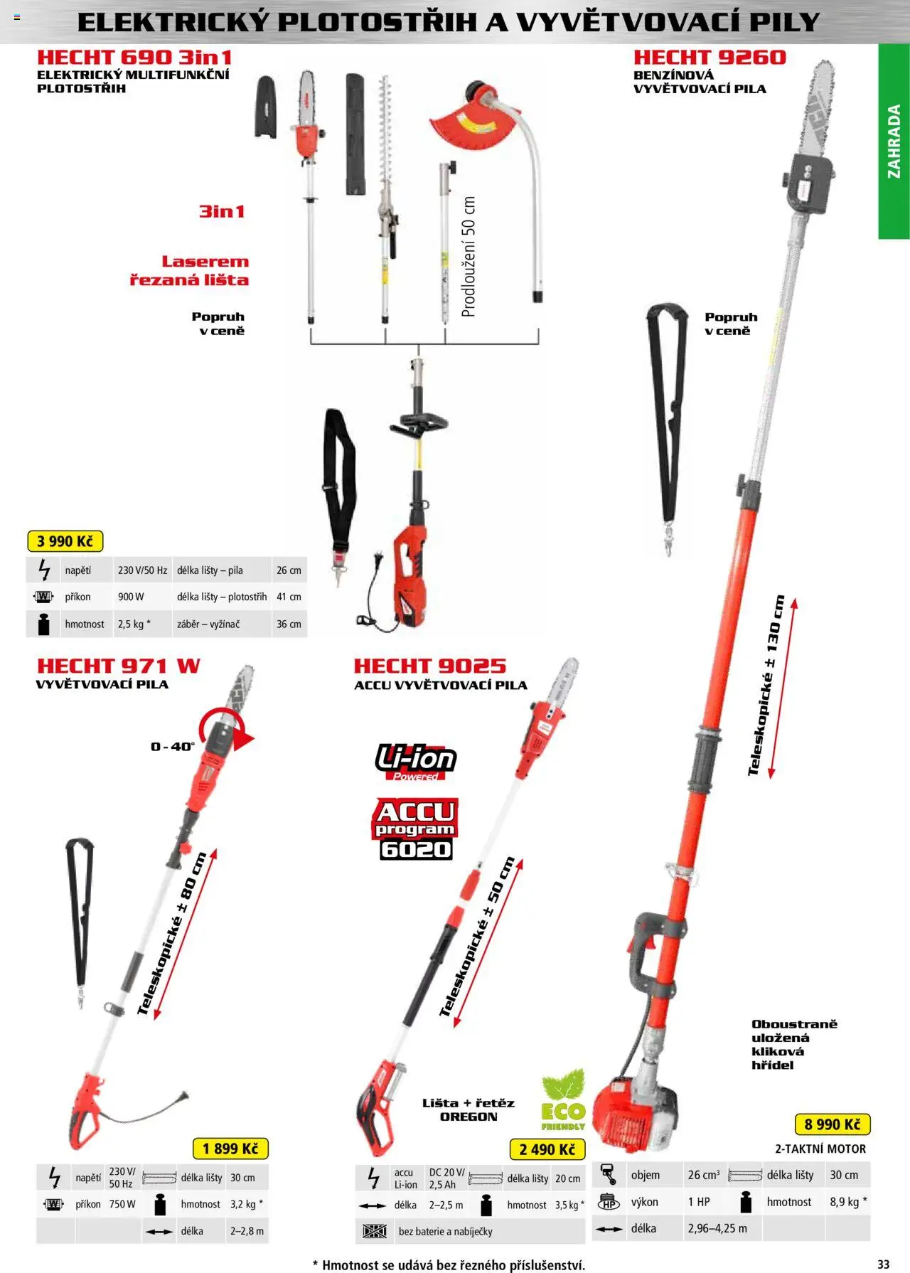 Hecht katalog - Jaro-léto 2025 od 22.04.2025 | Strana: 33 | Produkty: Zahrada, Hecht, Baterie, Pila