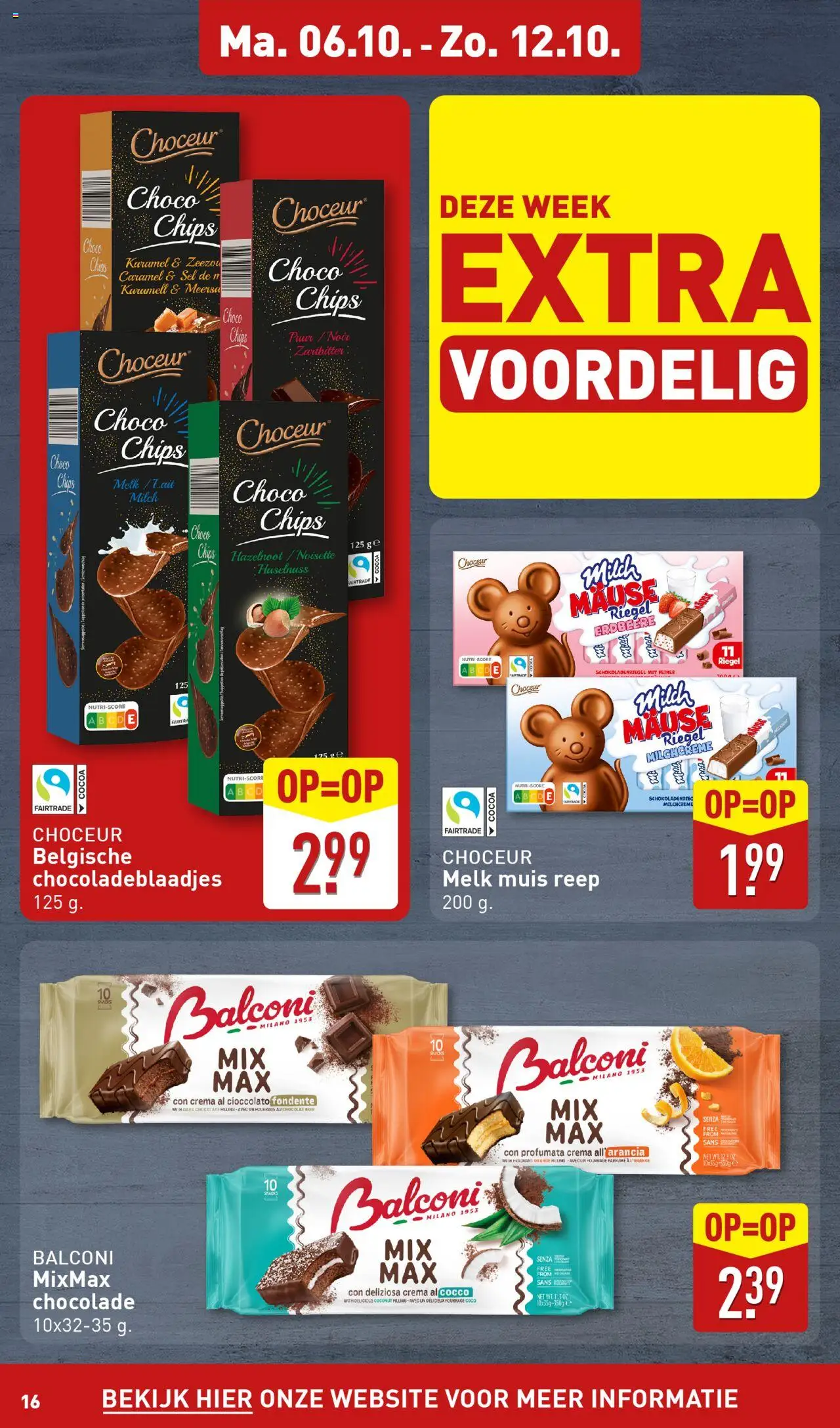 {H1} | Pagina: 16 | Producten: Melk, Chocolade, Muis, Chips