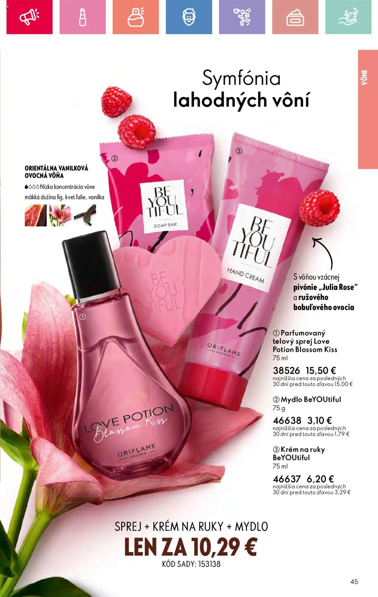 Katalóg Oriflame 9 2025 │ platný od 15.06.2025 | Strana: 45 | Produkty: Krém na ruky, Mydlo, Krém