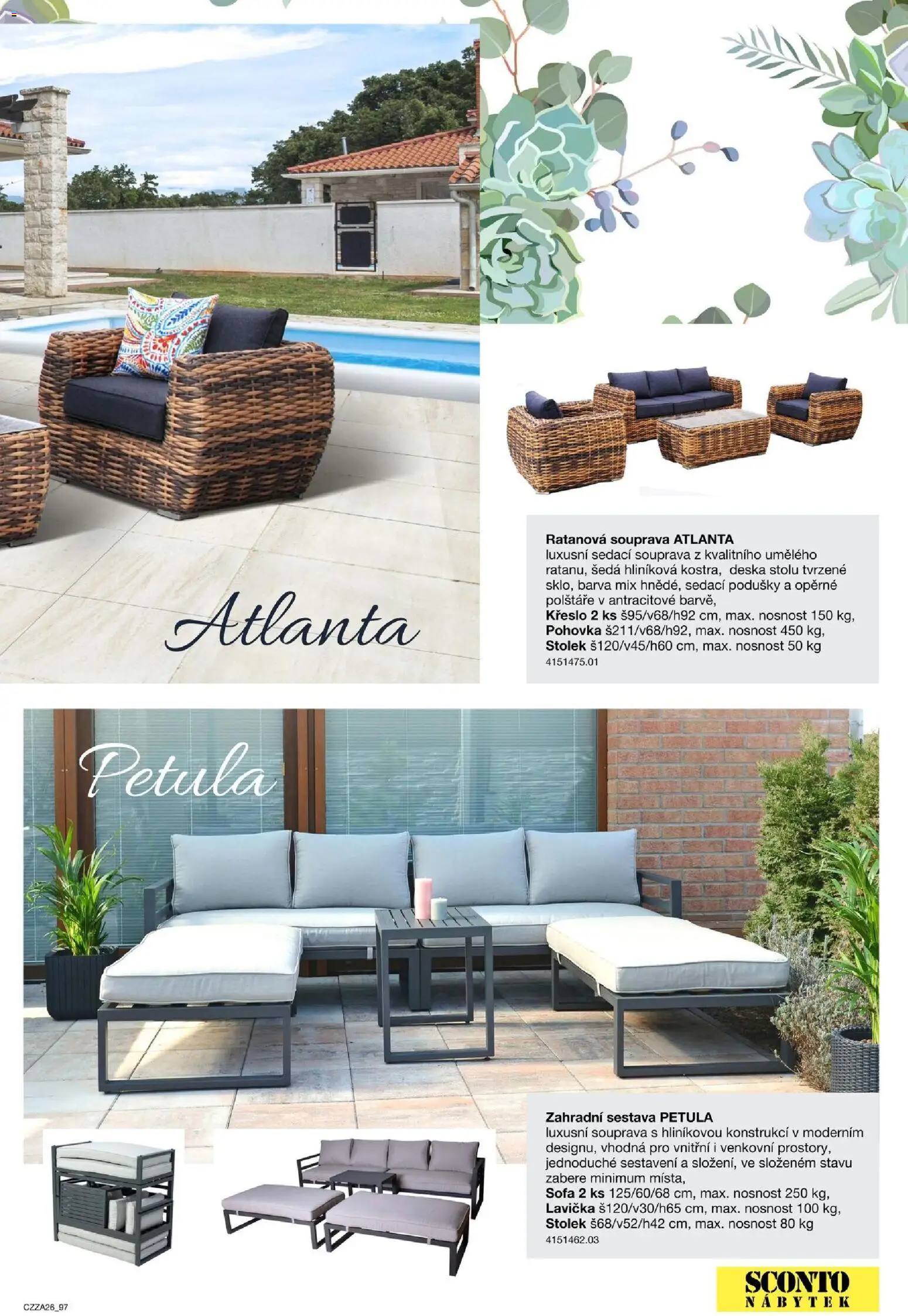 Sconto nábytek katalog - Zahradní speciál od 01.01.2026 | Strana: 97 | Produkty: Sedací souprava, Nábytek, Pohovka, Křeslo