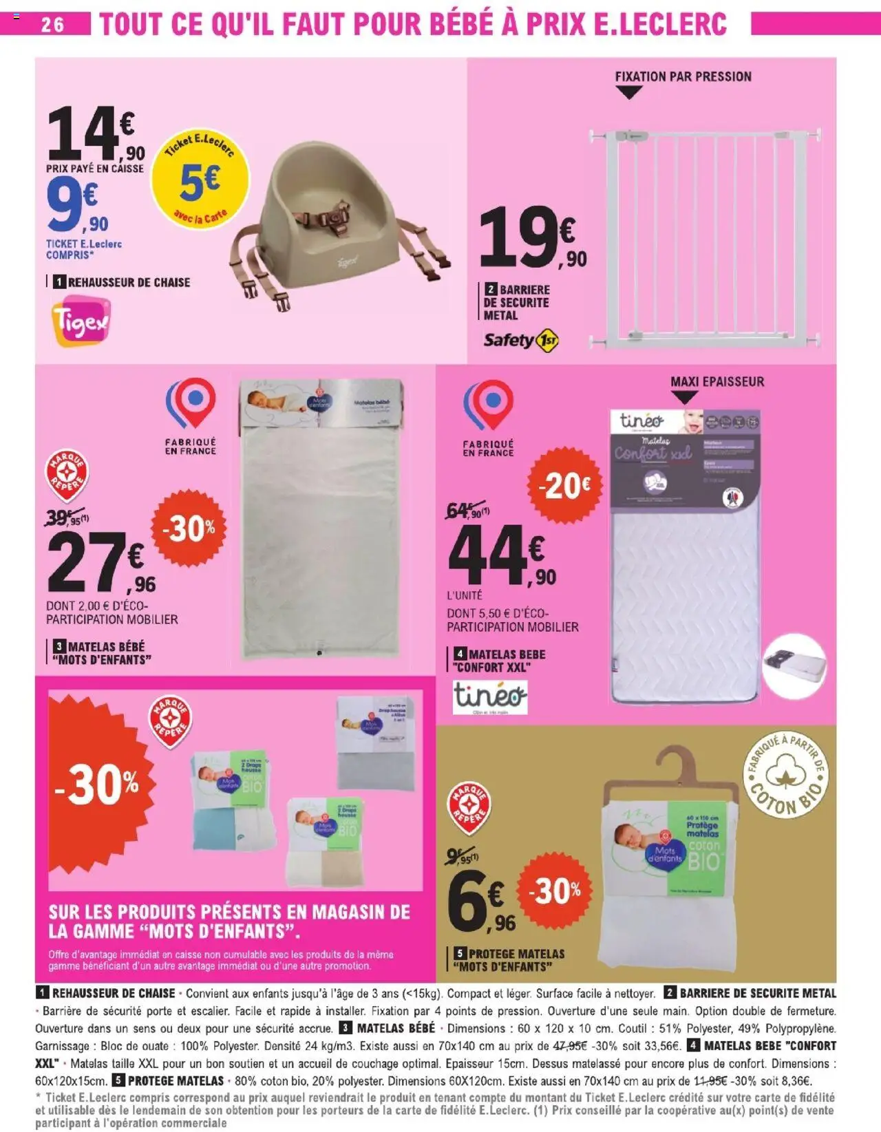  | Page: 26 | Produits: Coton, Porte, Rehausseur, Chaise