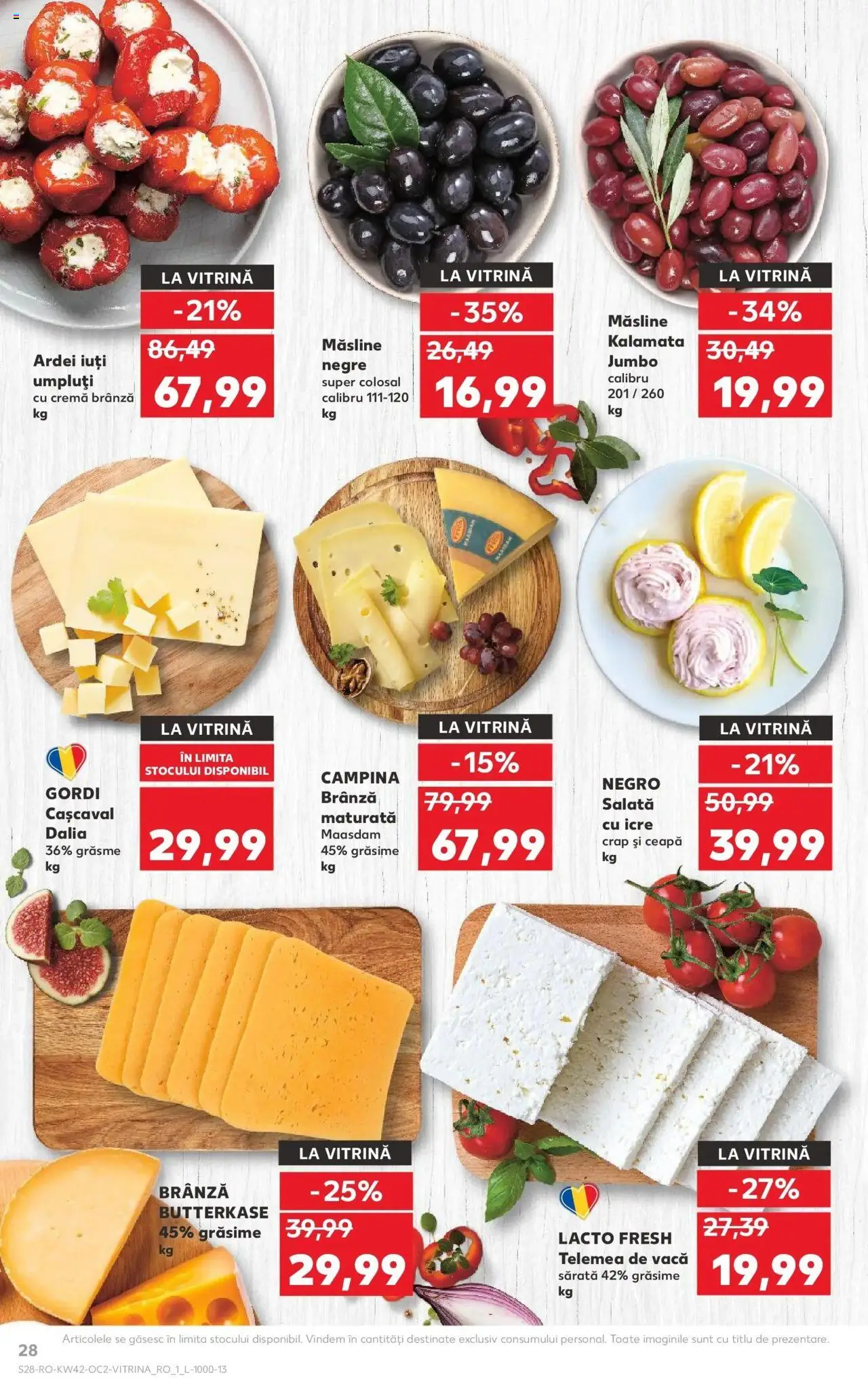 Noul catalog Kaufland – valabil de la 15.10.2025 | Pagină: 28 | Produse: Hijyenik ped, Vitrină, Cașcaval, Ceapă