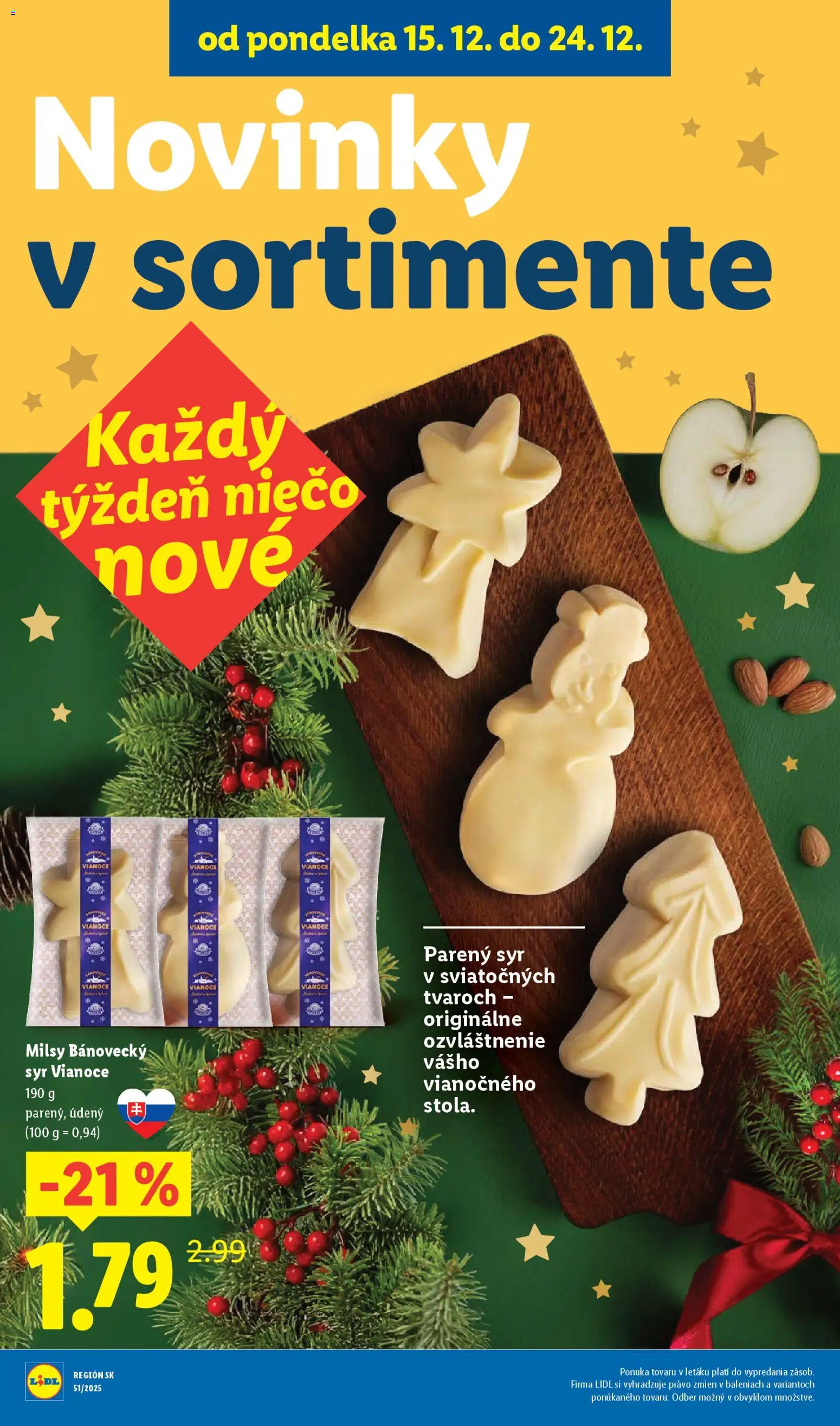 Nové Lidl akcie – leták je platný od 18.12.2025 | Strana: 78 | Produkty: Syr
