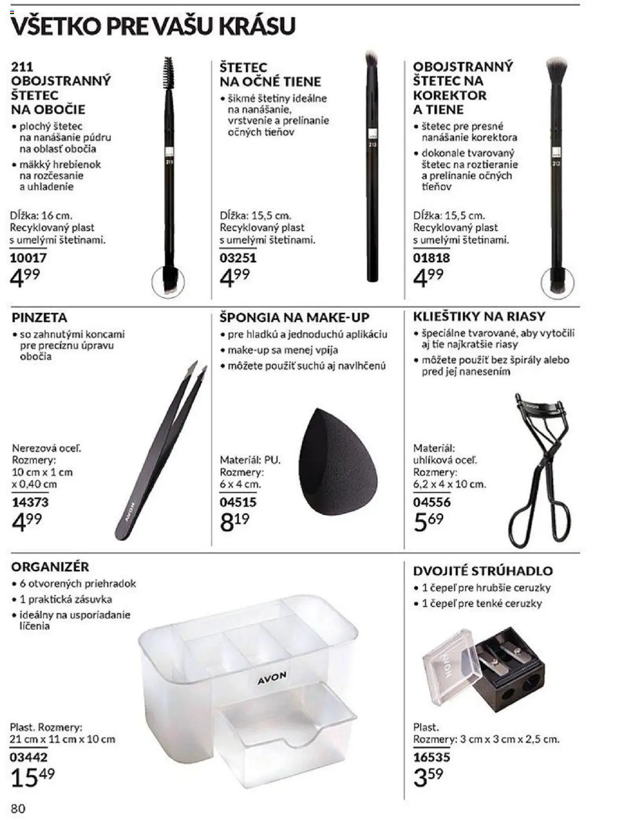 Nové Avon akcie – leták je platný od 01.10.2025 | Strana: 80 | Produkty: Organizér, Zásuvka, Korektor, Očné tiene