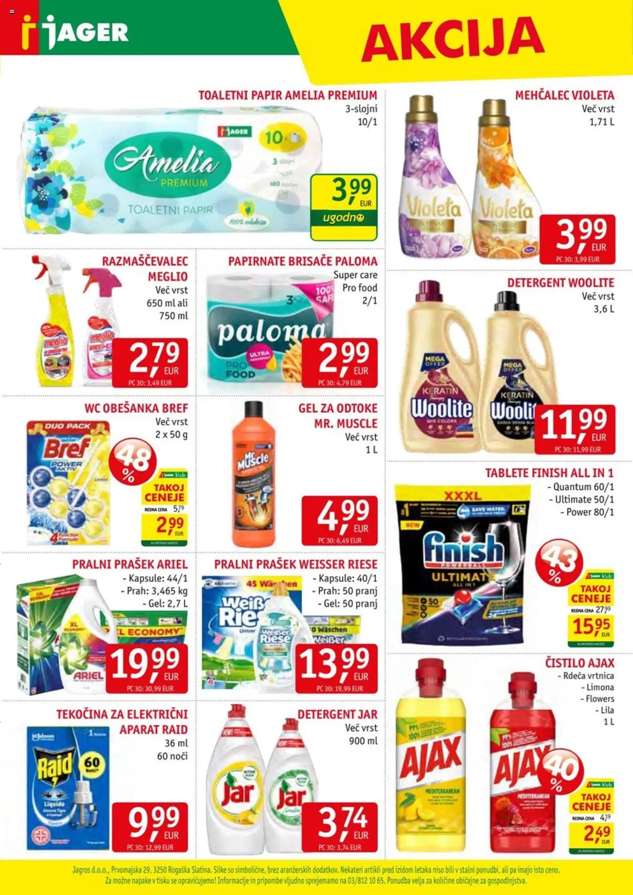 Jager katalog │ velja od 06.08.2025 | Stran: 17 | Izdelki: Prašek, Pralni prašek, Papirnate brisače, Limona