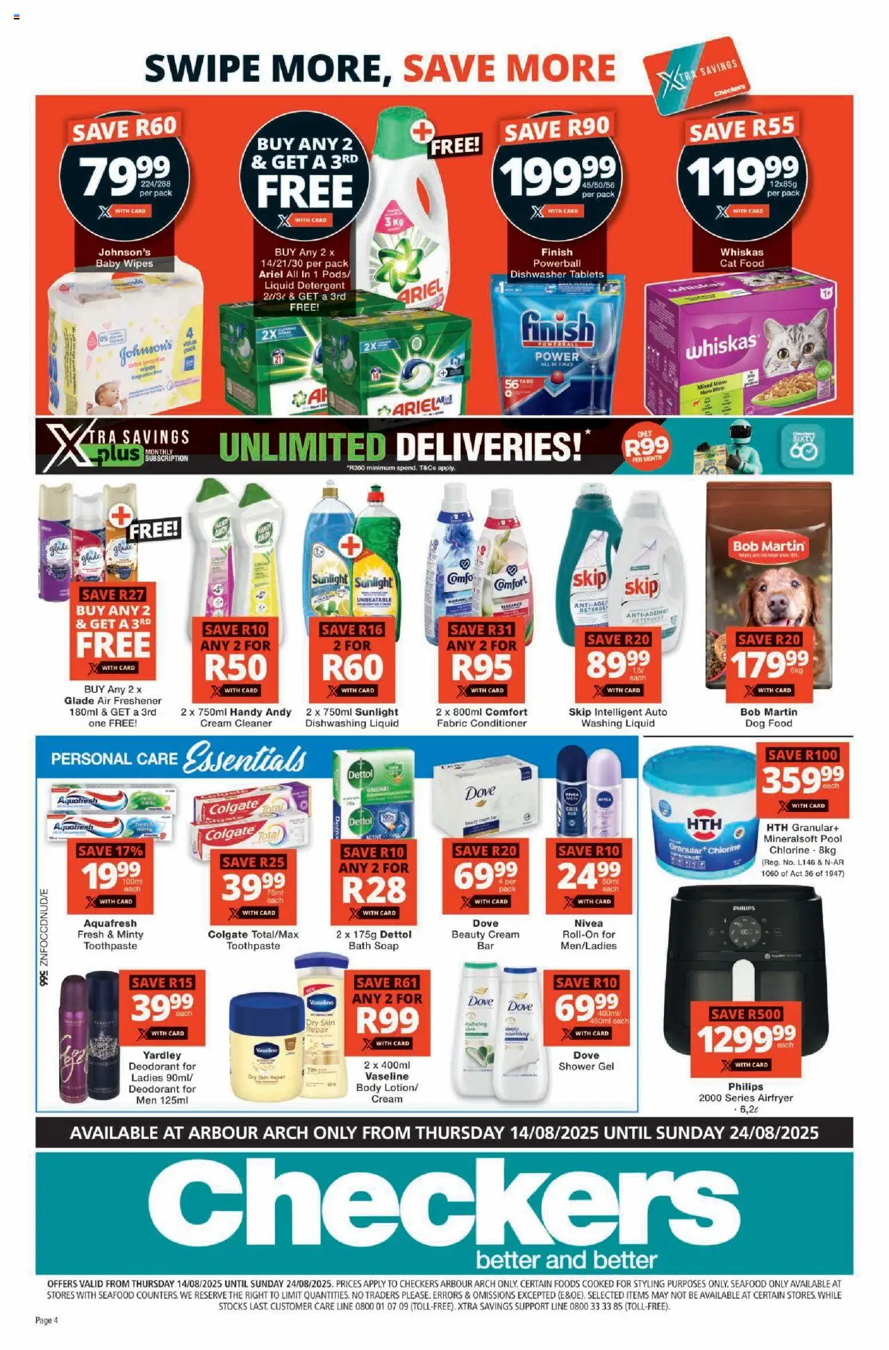 Checkers KwaZulu-Natal - Arbour Arch Store Opening │ valid from 14.08.2025 | Page: 4 | Products: Dishwasher, Cream, Deodorant, Detergent