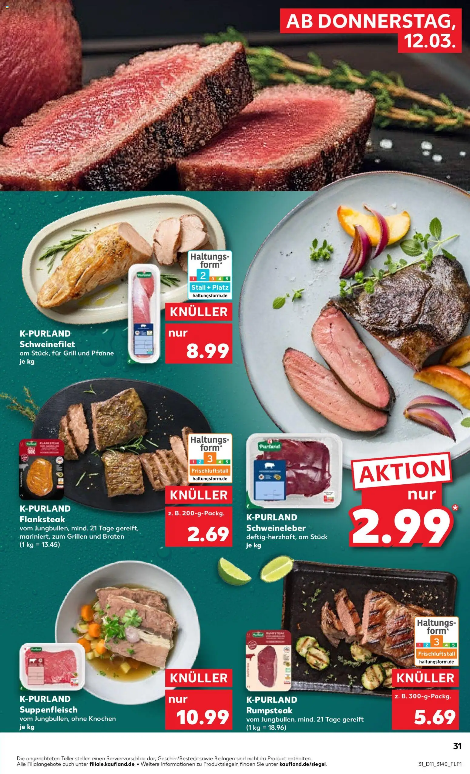 Kaufland Prospekt Leipzig	 – gültig ab 12.03.2026 | Seite: 31 | Produkte: Grill, Schweinefilet, Suppenfleisch, Steak