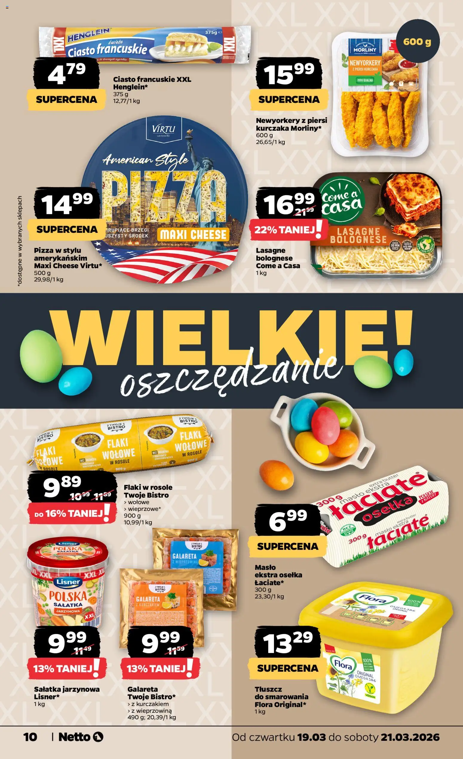 Netto gazetka od czwartku spożywcza od 19.03.2026 | Strona: 10 | Produkty: Osełka, Piersi, Flaki w rosole, Masło