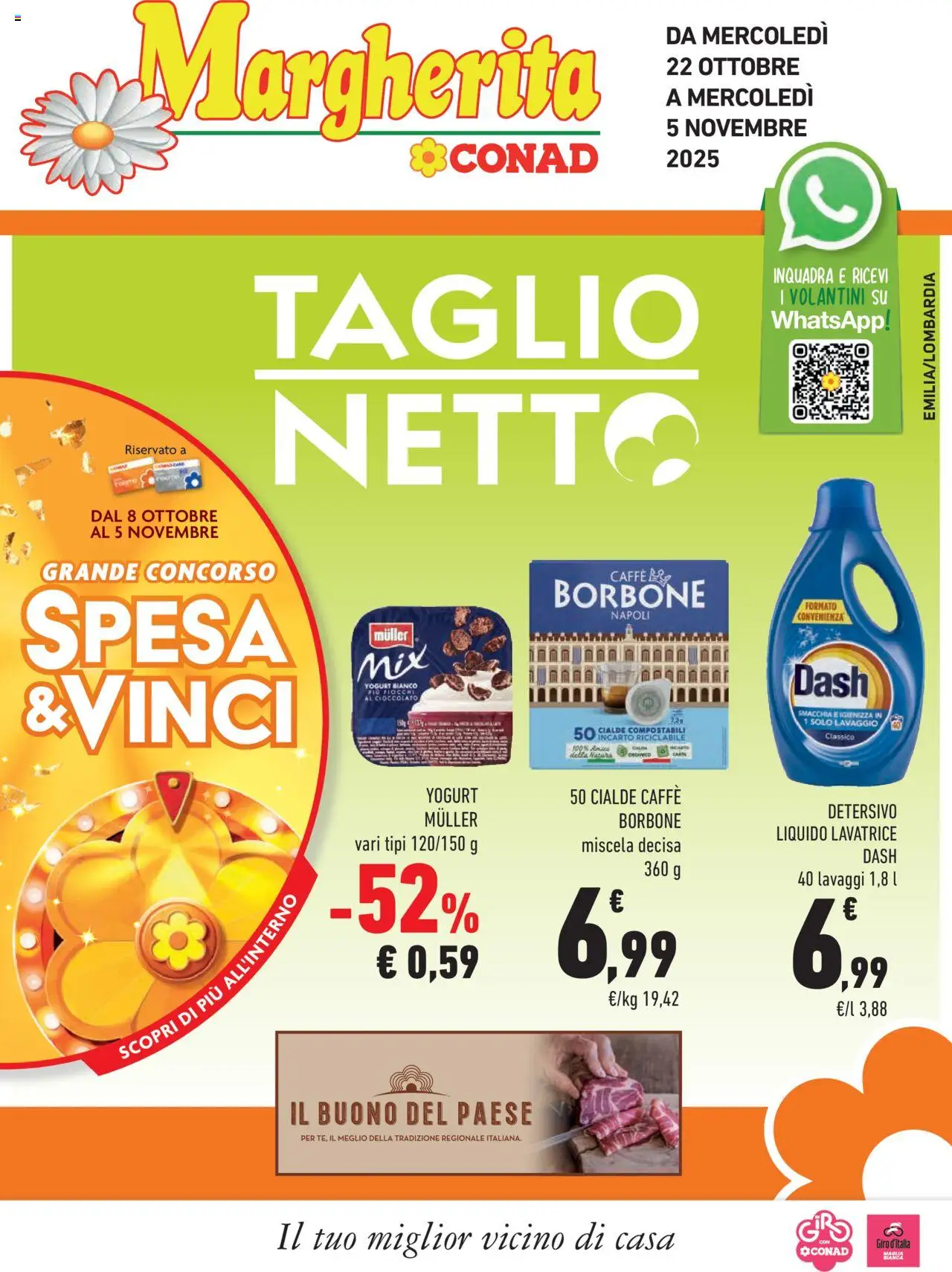 Volantino Conad del 22.10.2025 | Pagina: 1 | Prodotti: Yogurt, Caffè, Cioccolato, Fiocchi