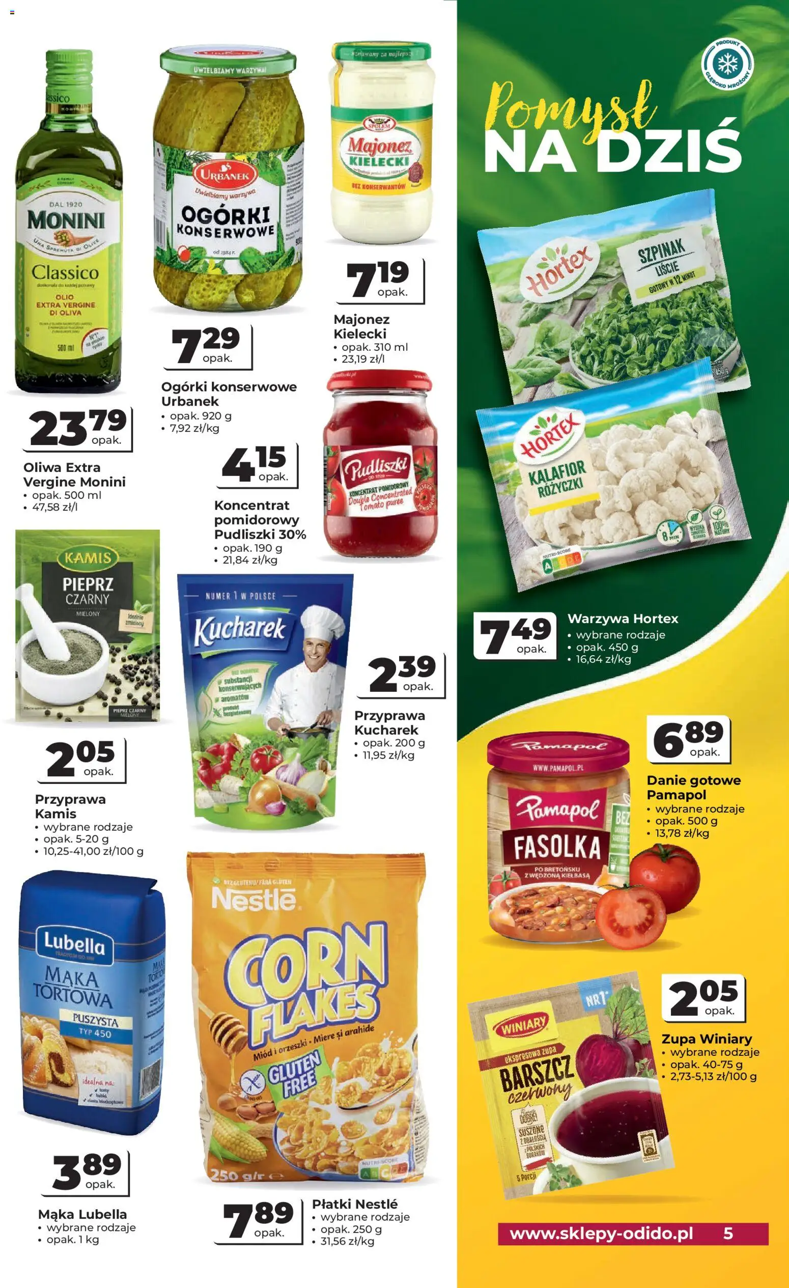 Odido gazetka od 04.03.2026 | Strona: 5 | Produkty: Kiełbasa, Miód, Ogórki, Majonez